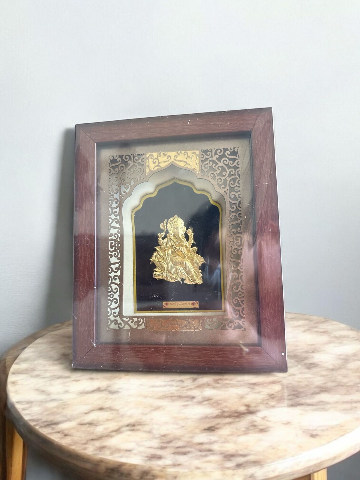 24K Gold Ganesh Frame - Divine Blessings