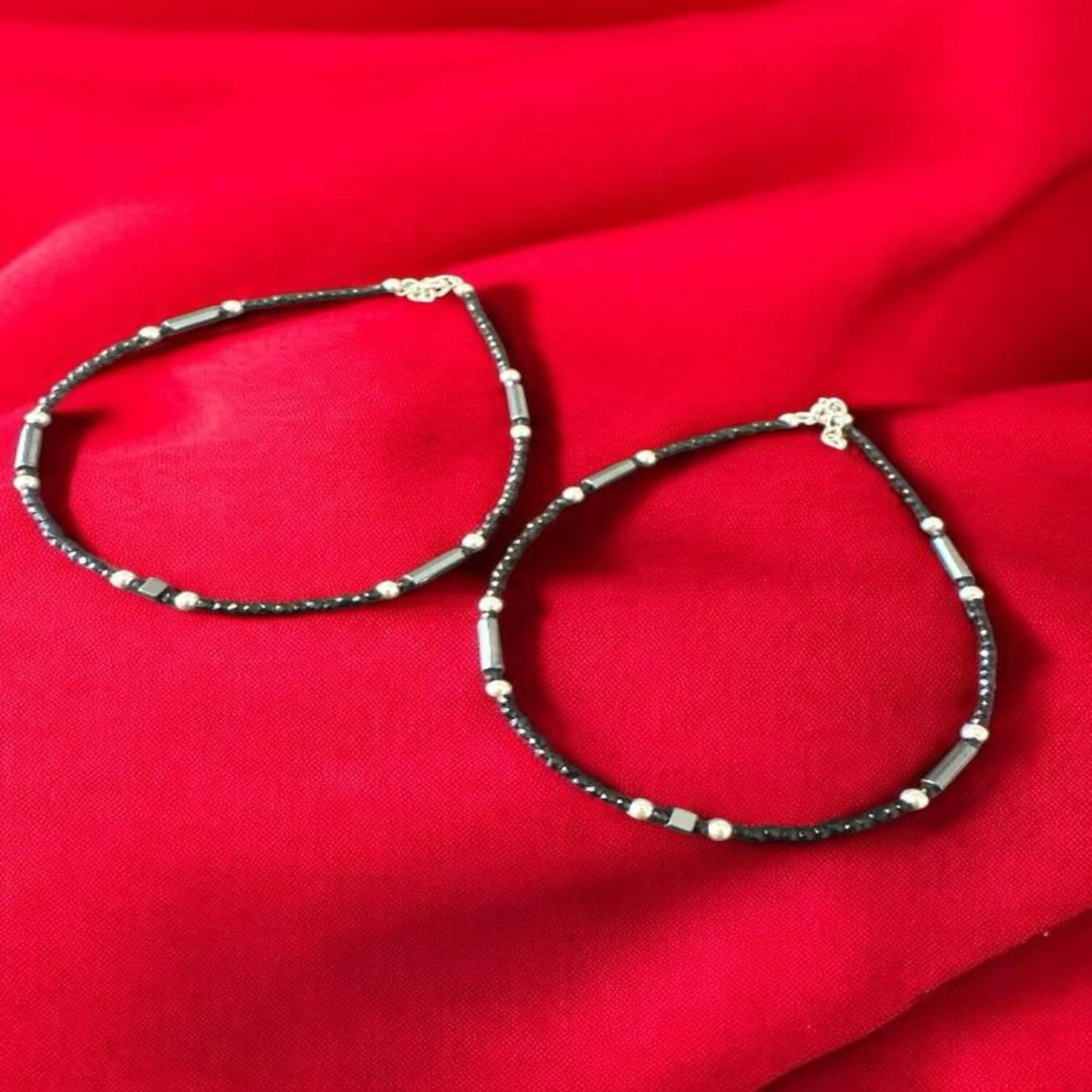 Black beads Anklet