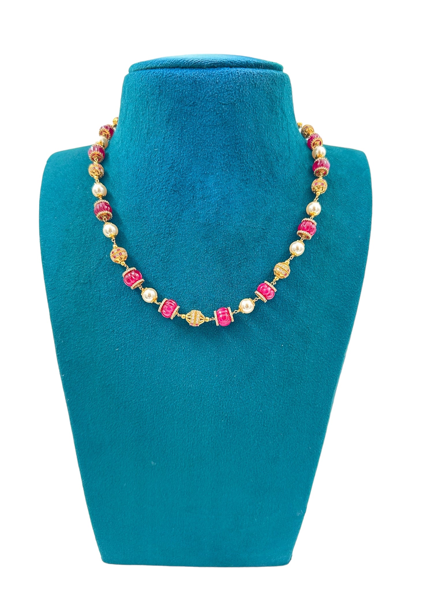 Swaroski Pearls and Pumkin Beads Chain