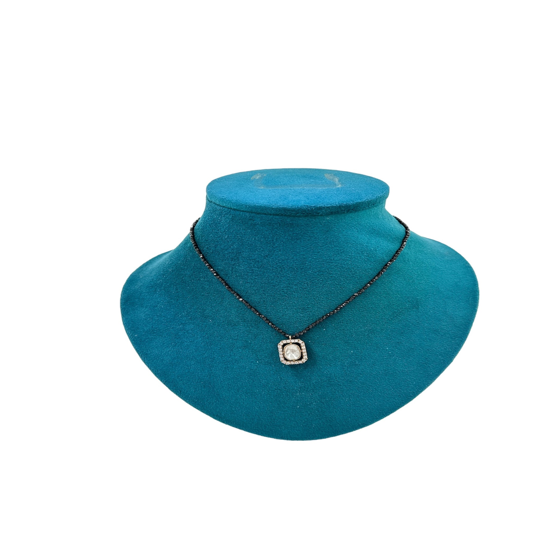Chain with Moissanite Stone Pendant  Victorian Polish
