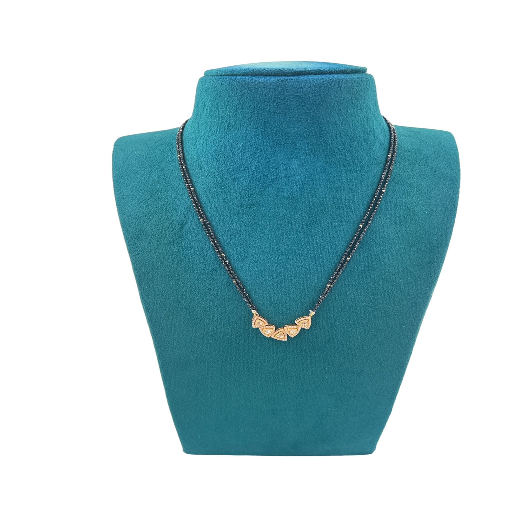 Chaim with Black Beads and CZ  pendent