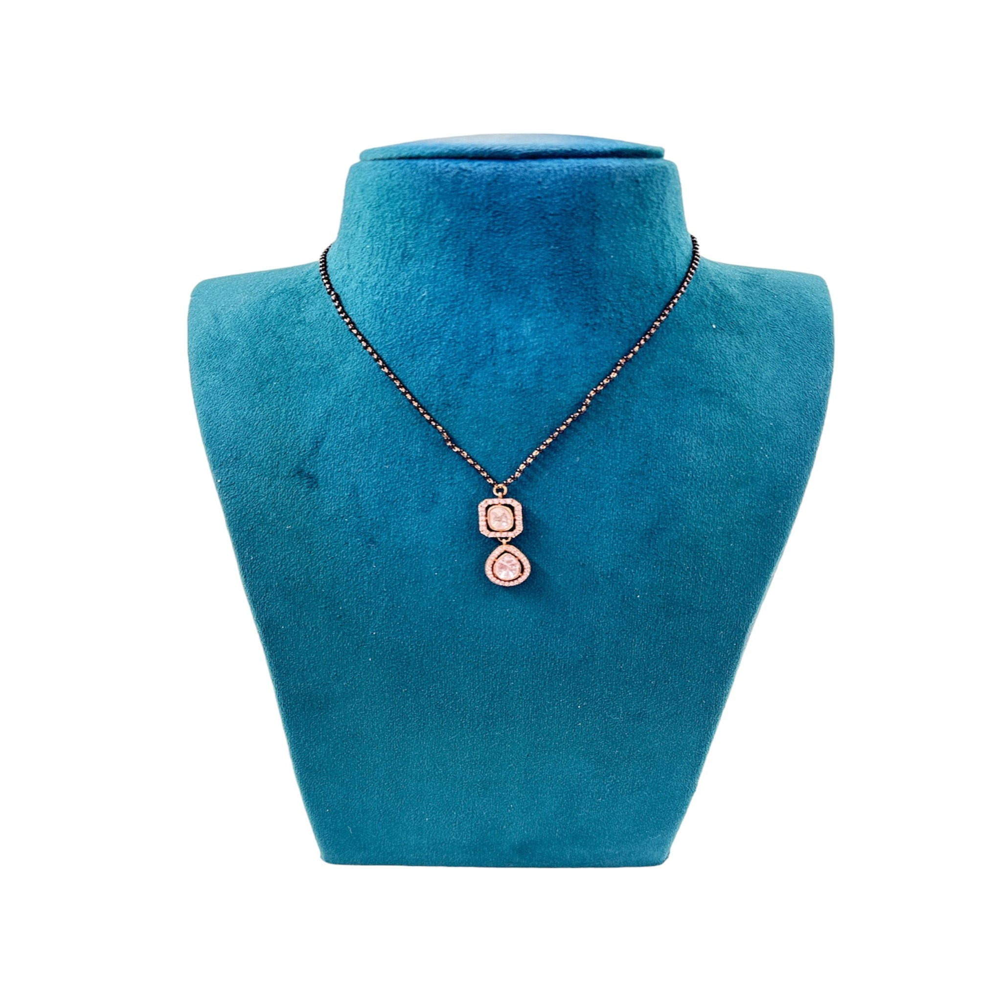 Moissanite Stone With Beads chain