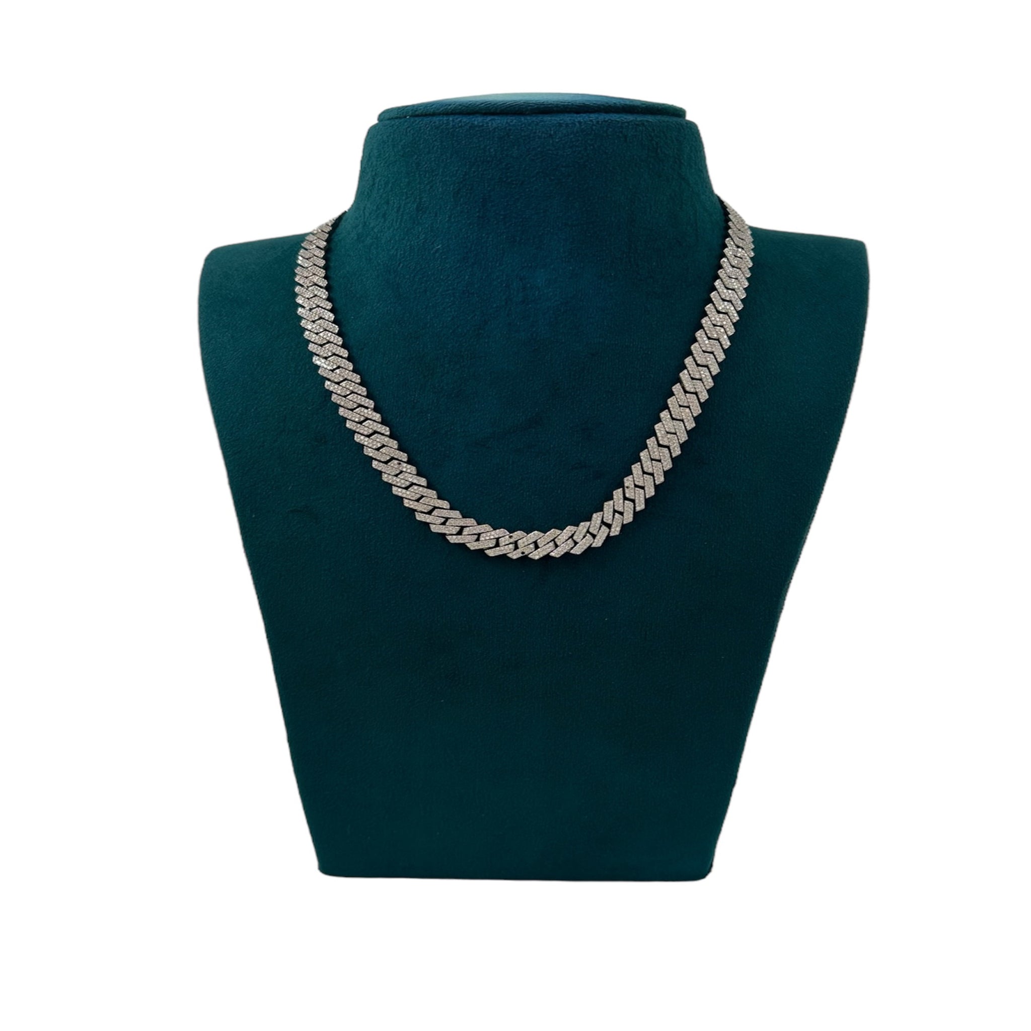 Bold solid Mens chain with CZ Stone