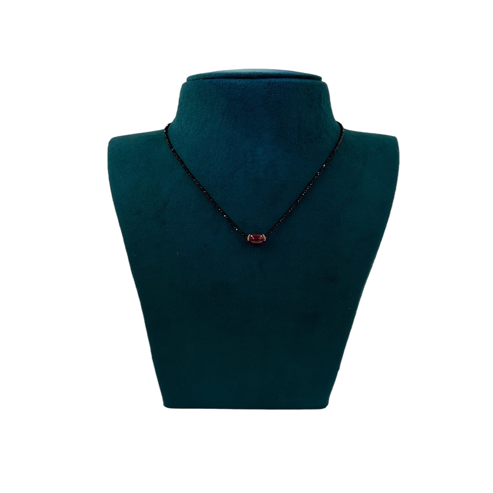 Chain with Black Beads and Red Beads