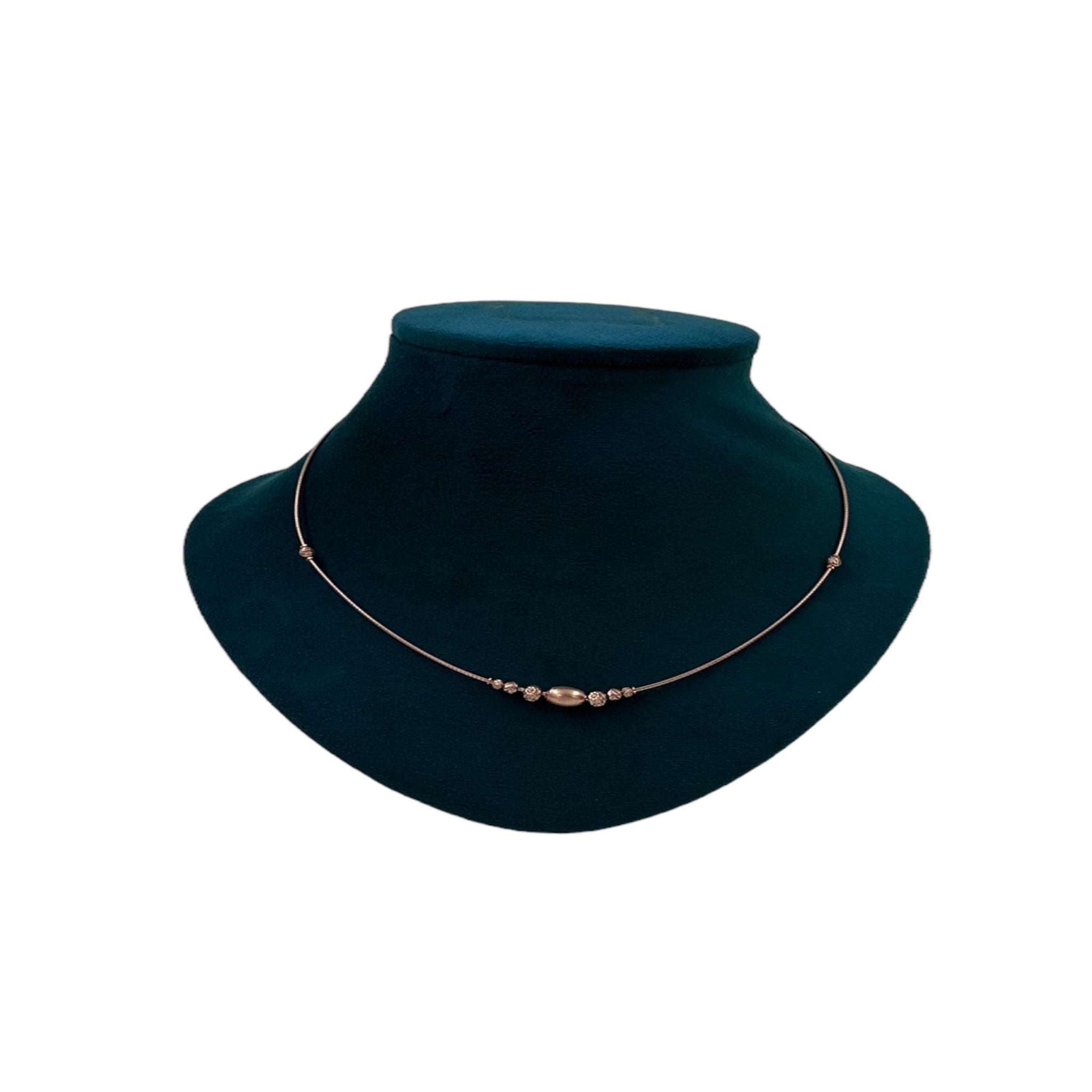 Italian Chain for Women with Gold Balls and Rose Gold polish