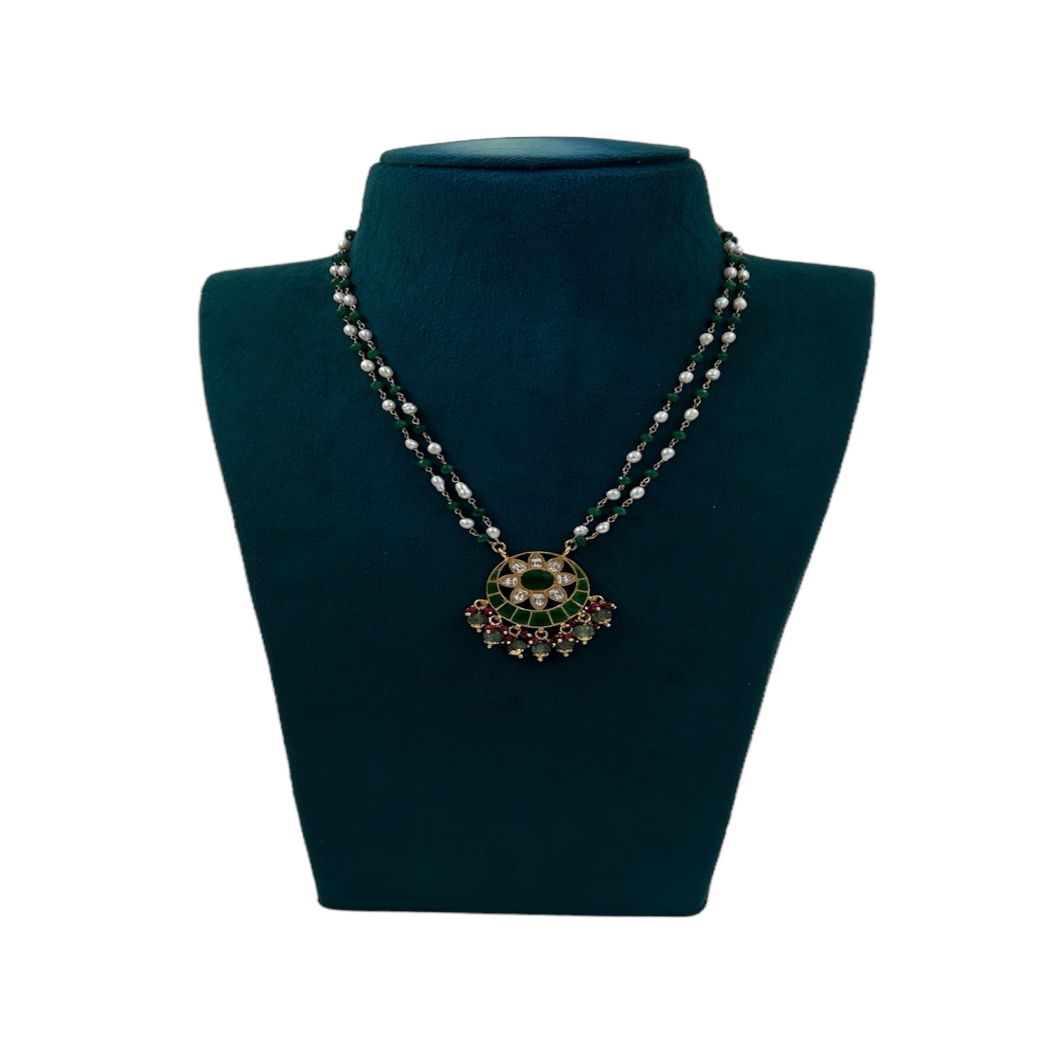 Silver Beads with Pendant Chain