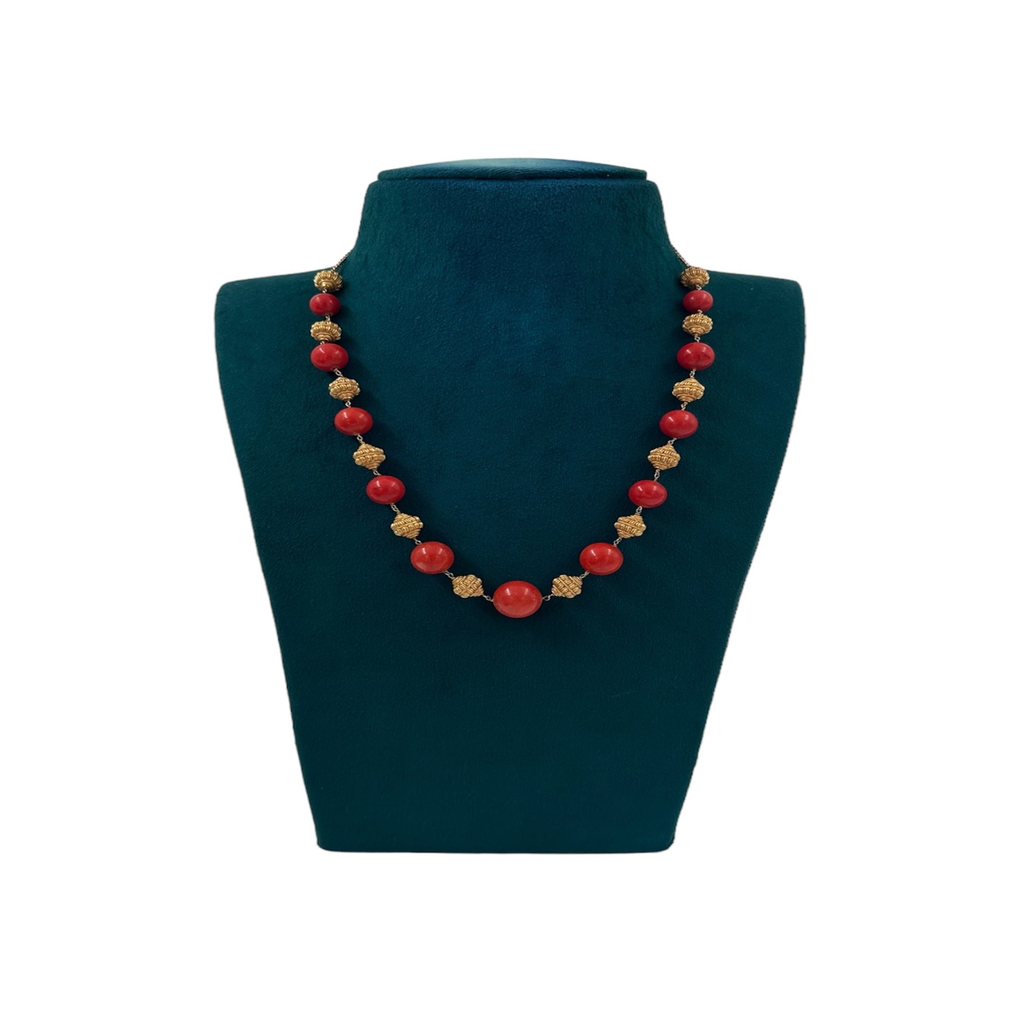 Swaroski Pearls With Corals Chain