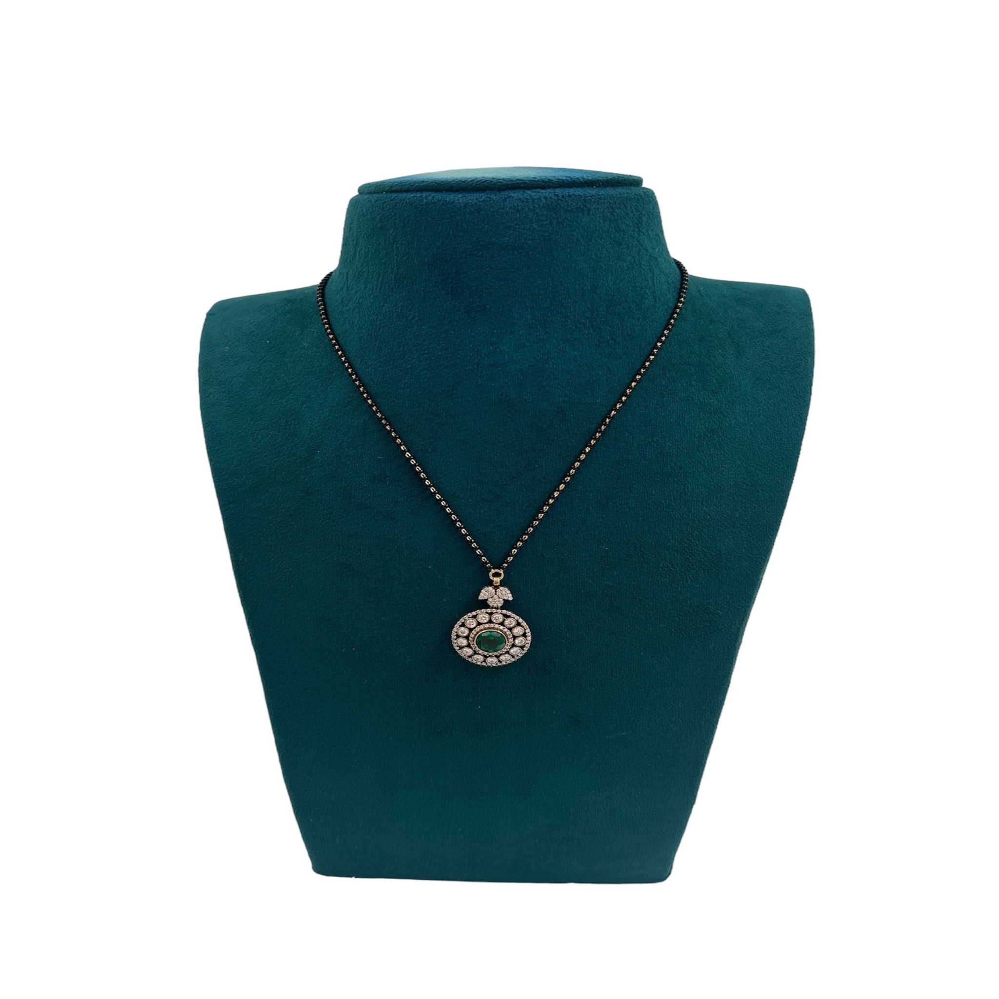 Victorian Pendent With Black Beads Chain