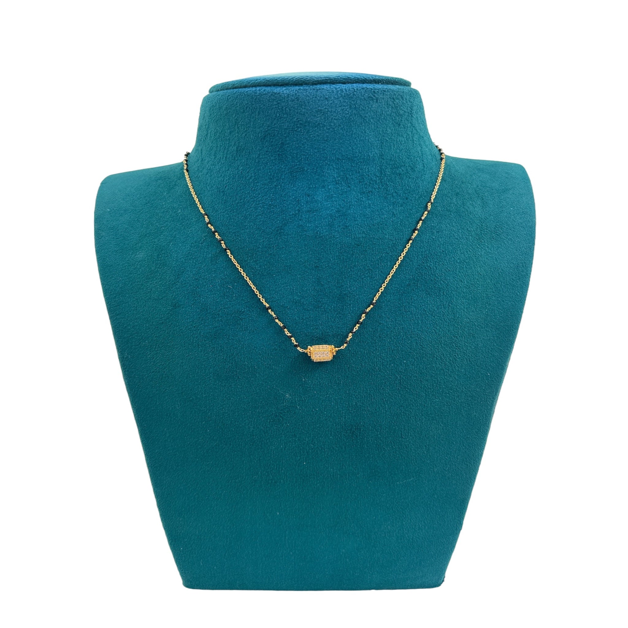 Black beads Chain with gold ball