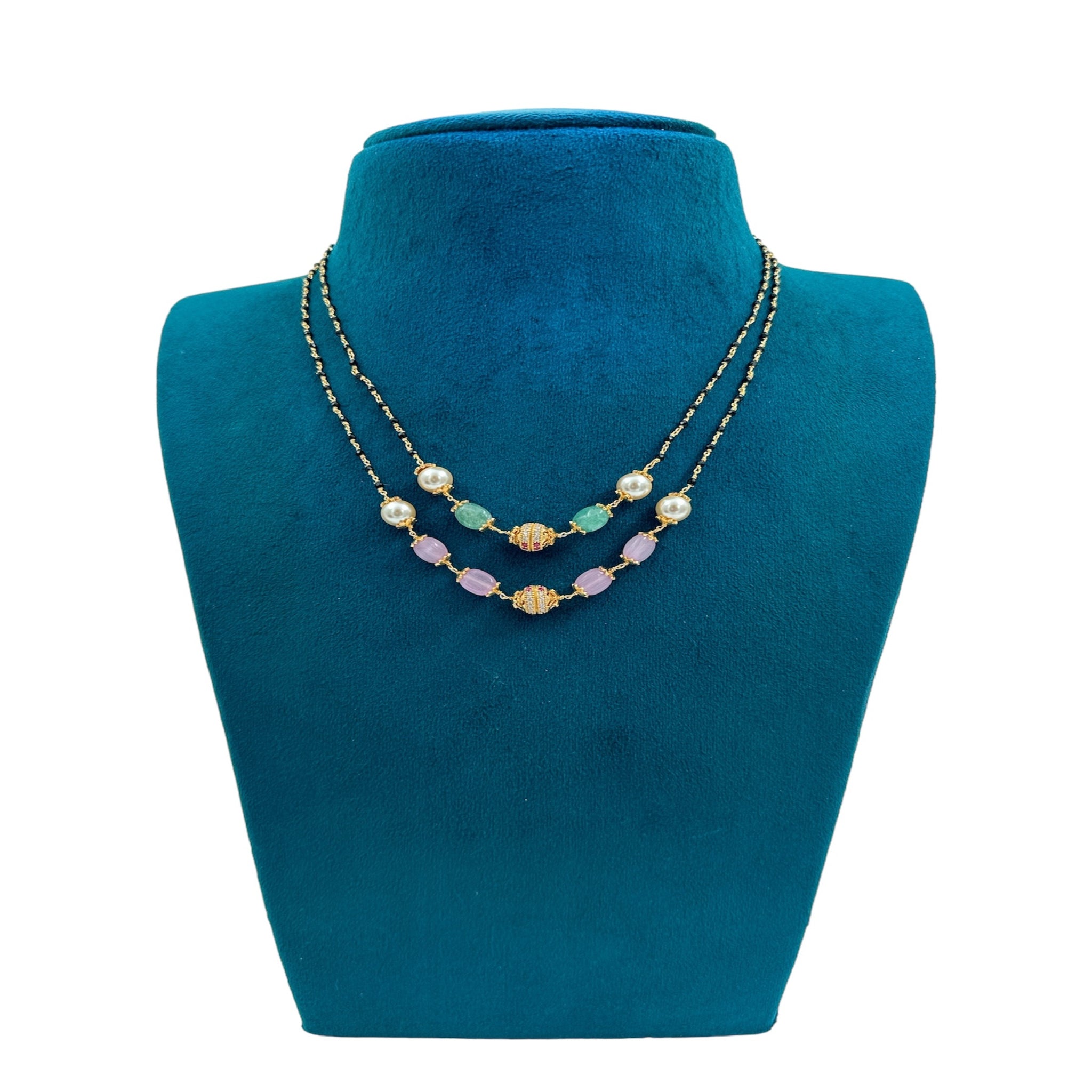 Colour Beads with two Layers Chain