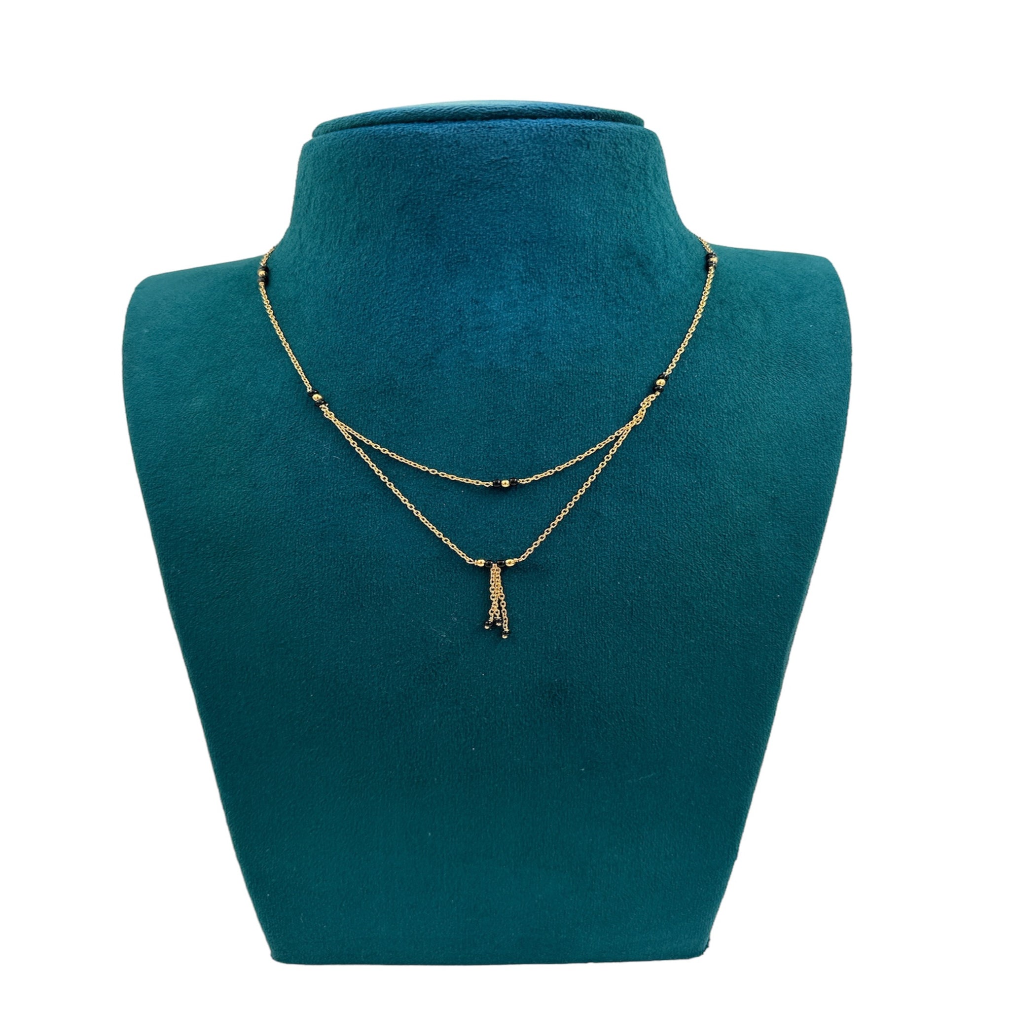Double Layers Black Beads Chain