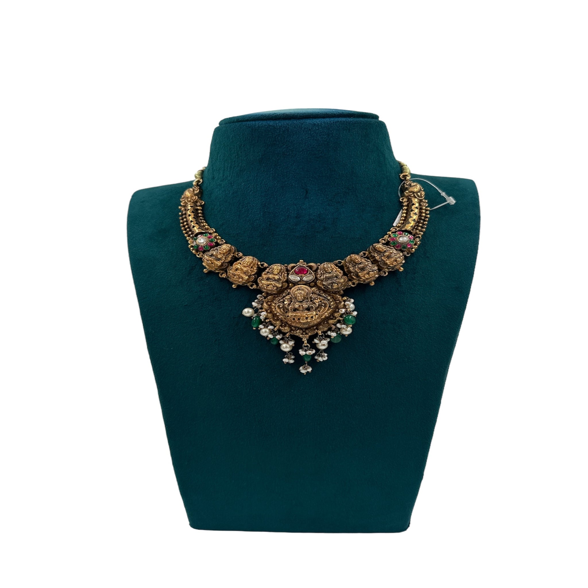 Temple Necklace with Tempe Design With Gold Polish