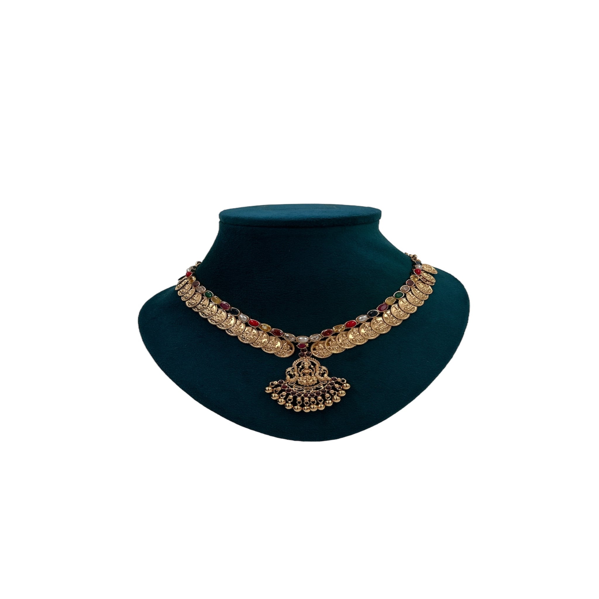 Temple Necklace with Kasulaperu Design Gold Polish