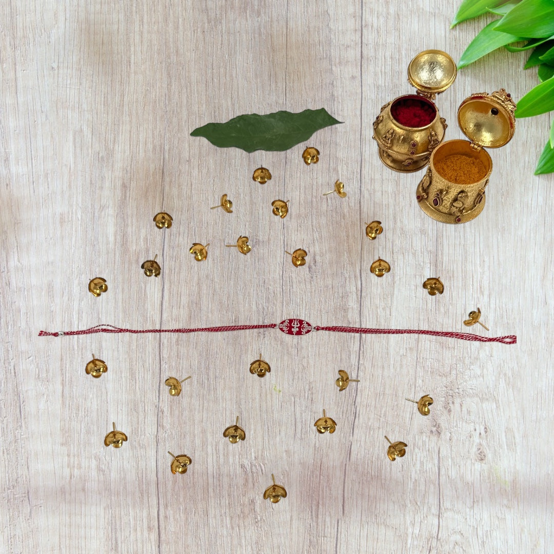 Trishul Silver Rakhi with thread
