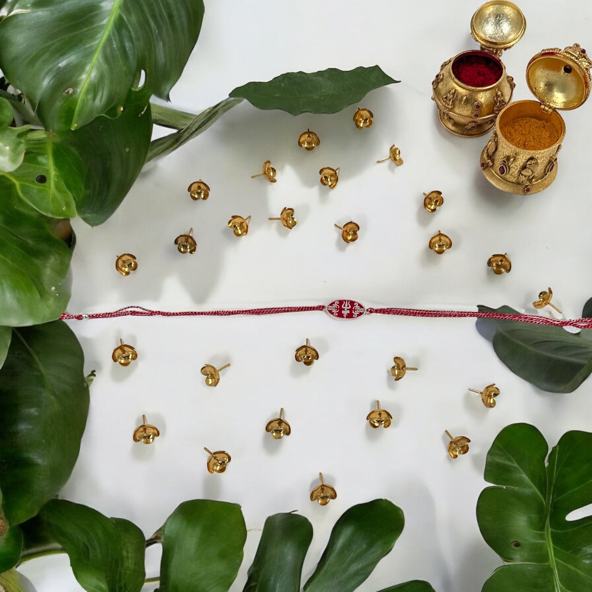 Trishul Silver Rakhi with thread