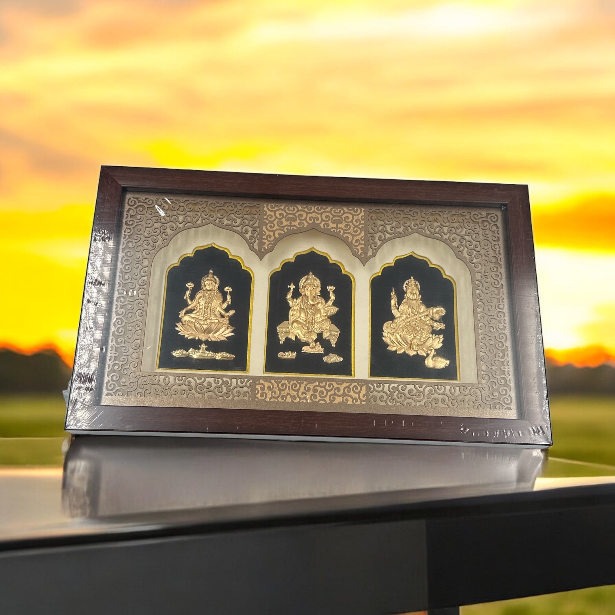 Gold Frame 24KT Combo(Laxmi, Ganapathi, Saraswathi