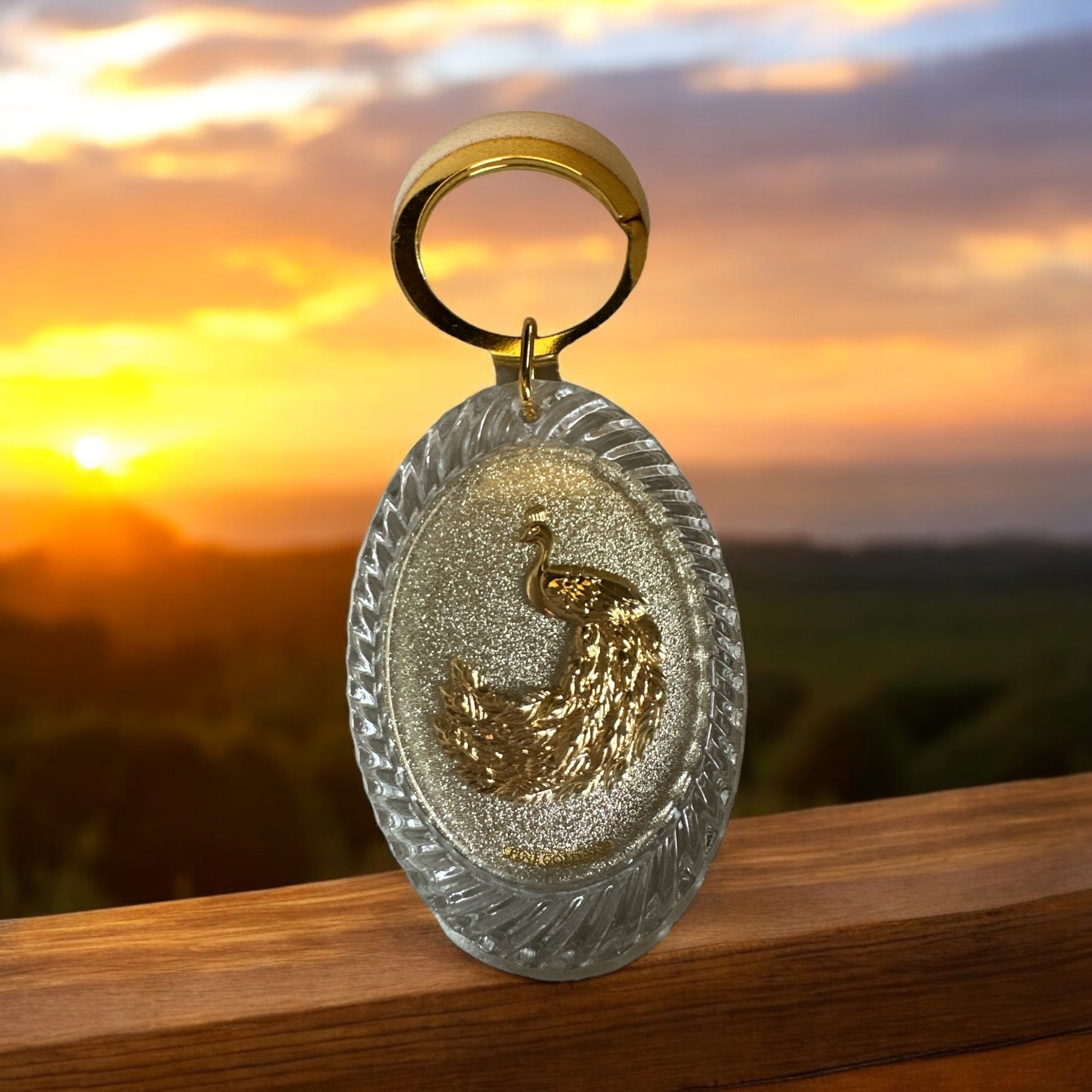 Peacock Key Chain Gold 24KT