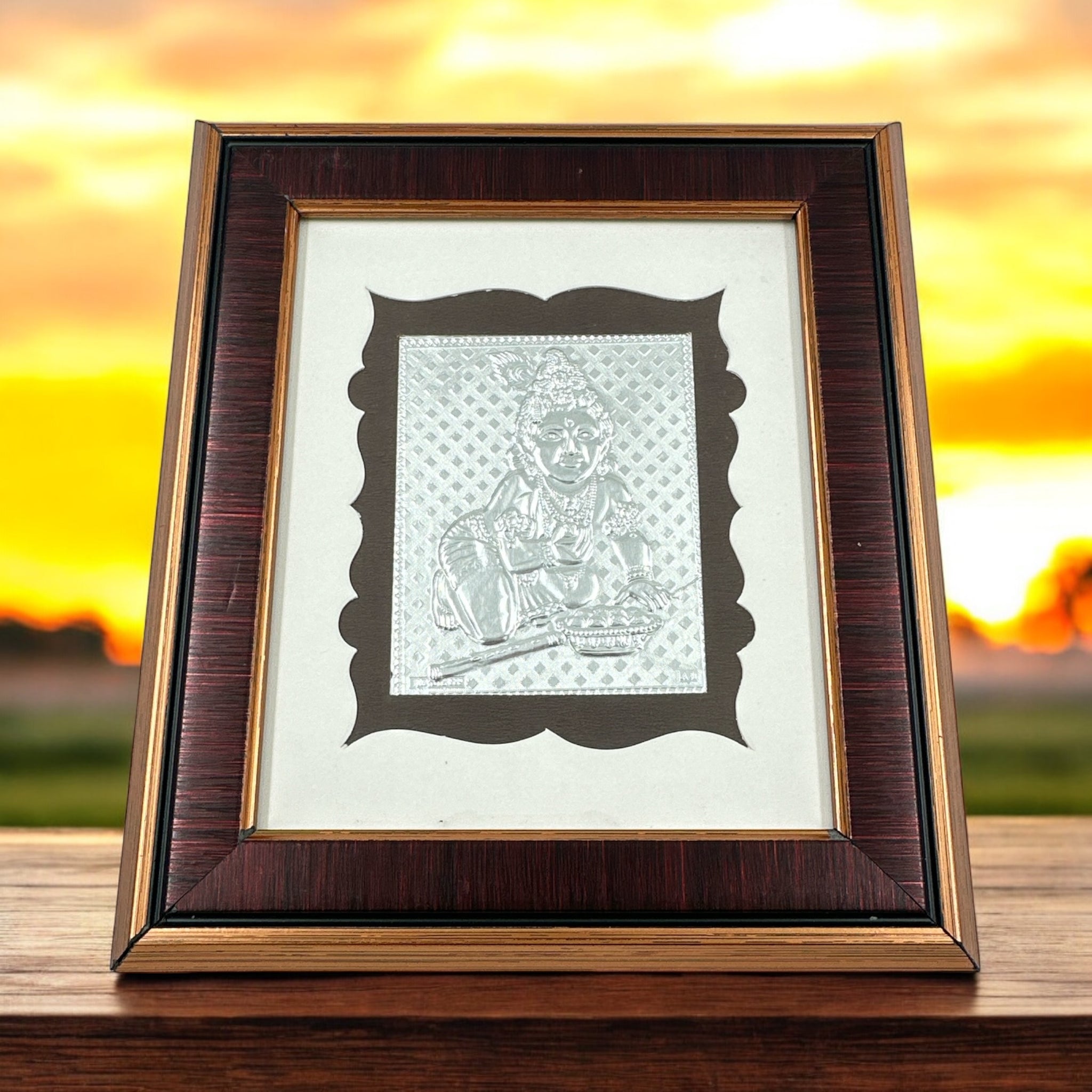 Lord Krishna Silver Frame