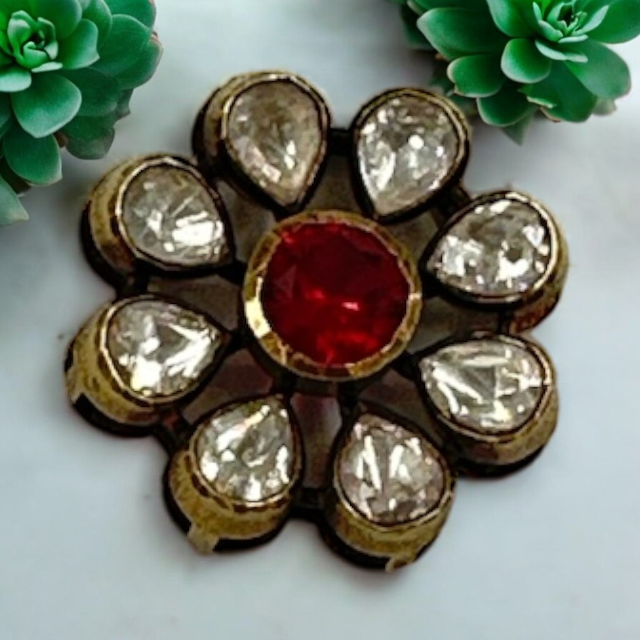 Precious Victorian Pendant 92.5 Silver  Ruby Stone With Vicorian Polish