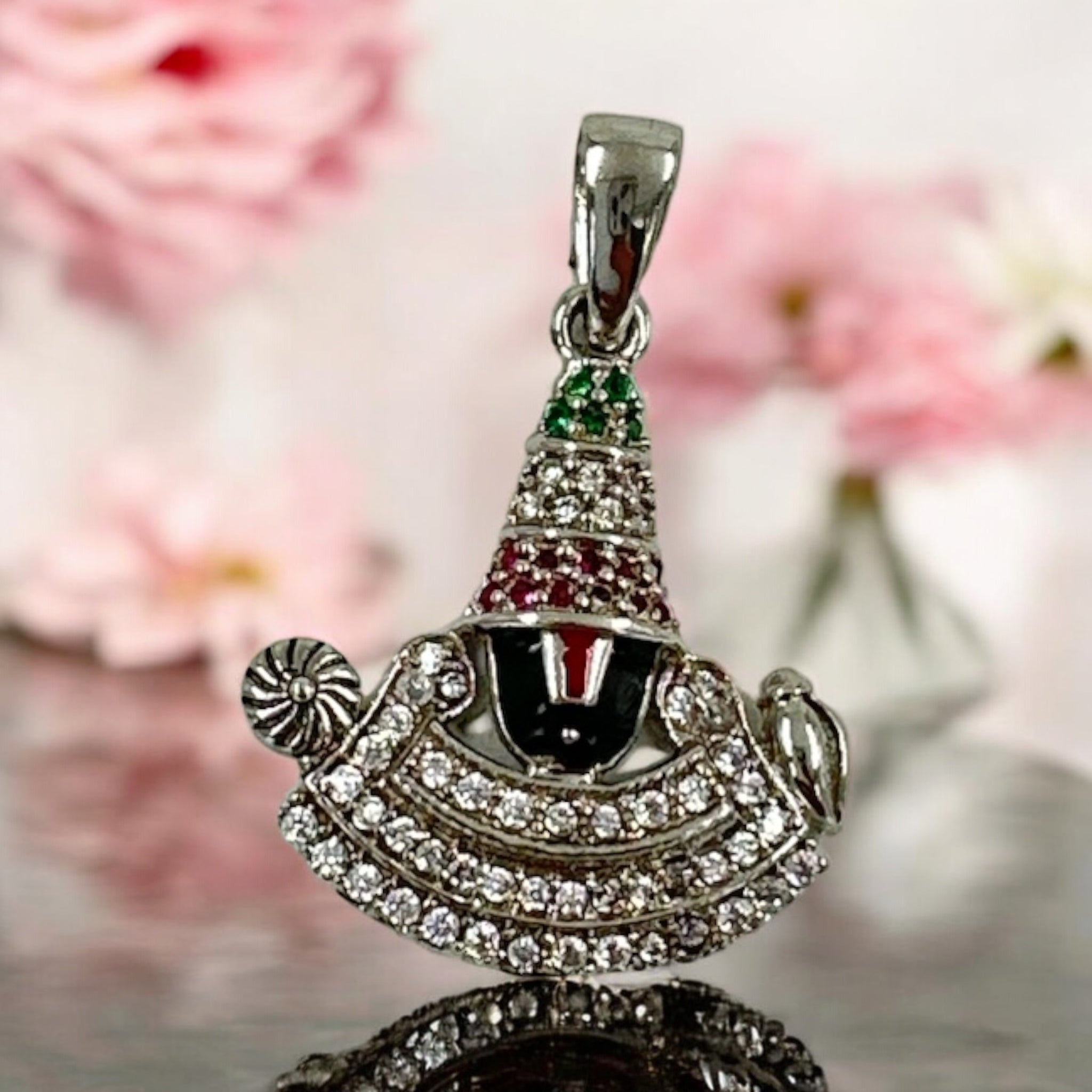 Balaji Pendant 92.5 Silver Balaji CZ Stone With Silver Polish
