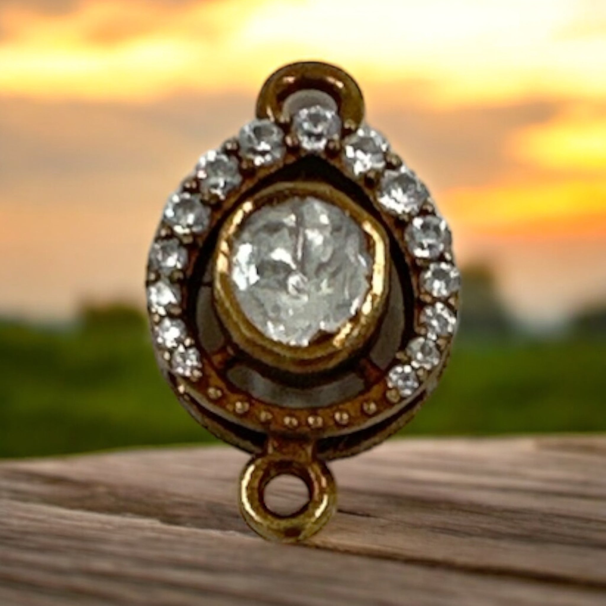 Precious Victorian Pendant 92.5 Silver Moissanite Stone With Victorian Polish