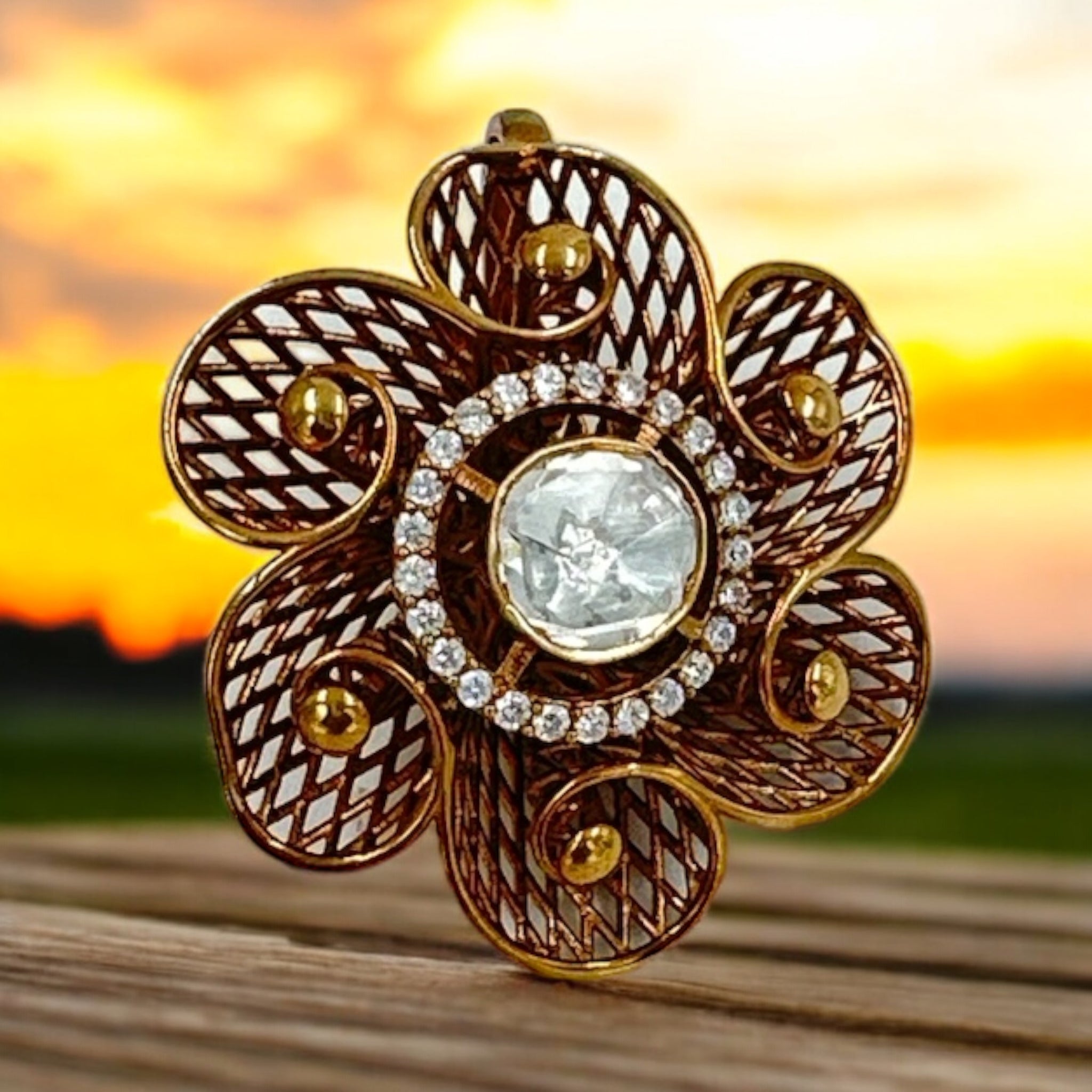 Precious Victorian Pendant 92.5 Silver Moissanite Stone Woth Victorian Polish