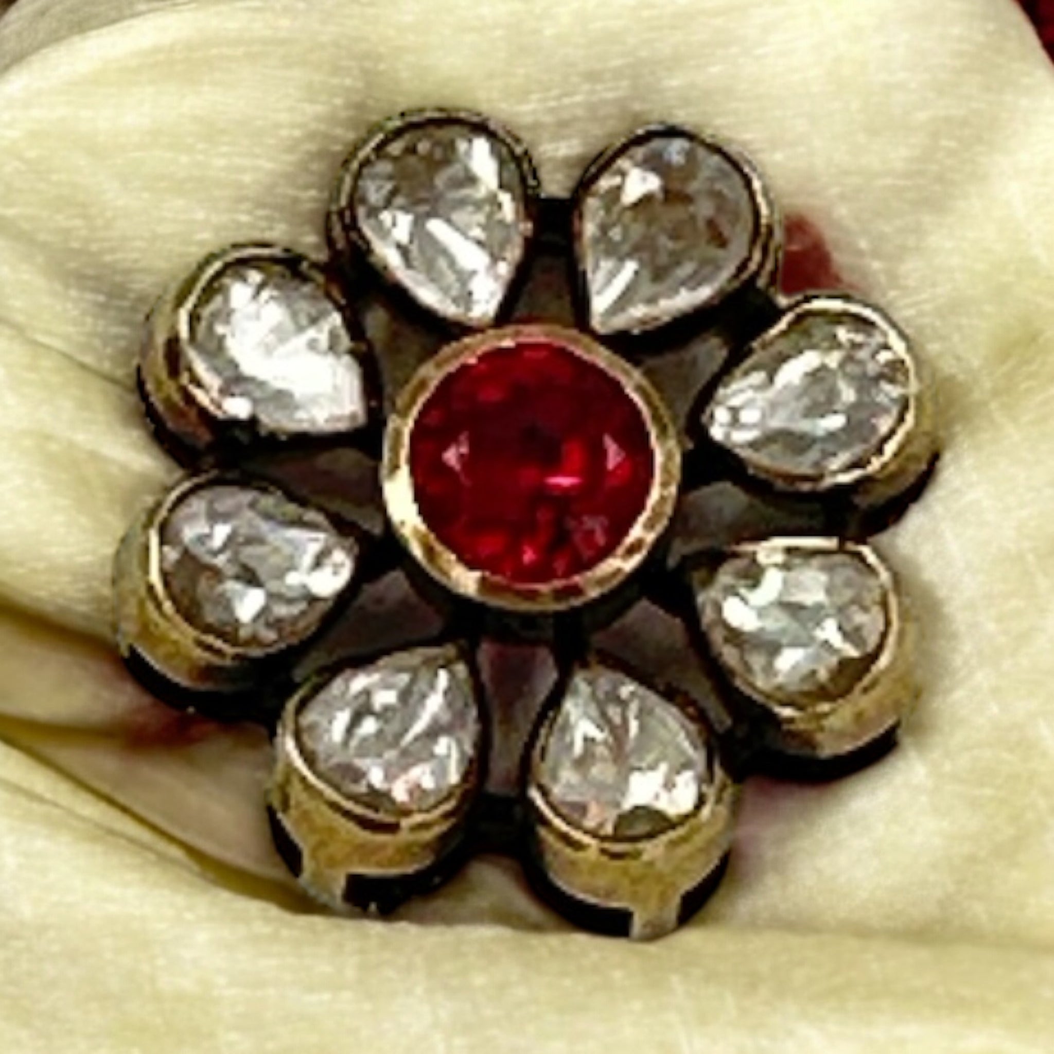 Precious Victorian Pendant 92.5 Silver Moisanite  Ruby Stone With Vivtirian Polish