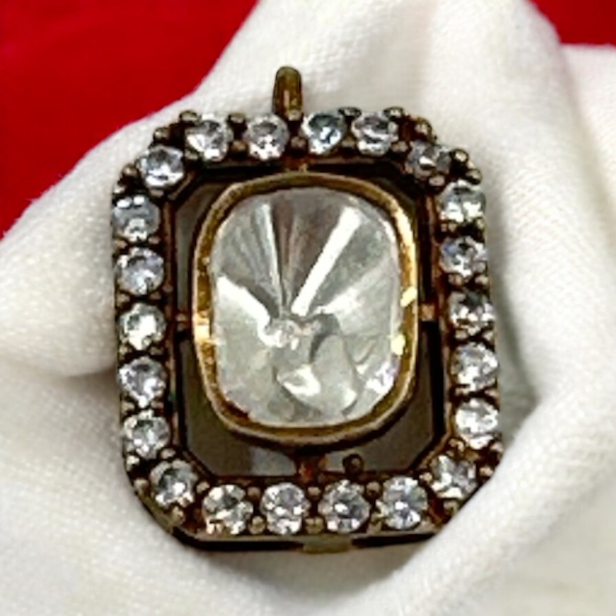 Precious Victorian Pendant 92.5 Silver Moissanite Stone With Victorian Polish