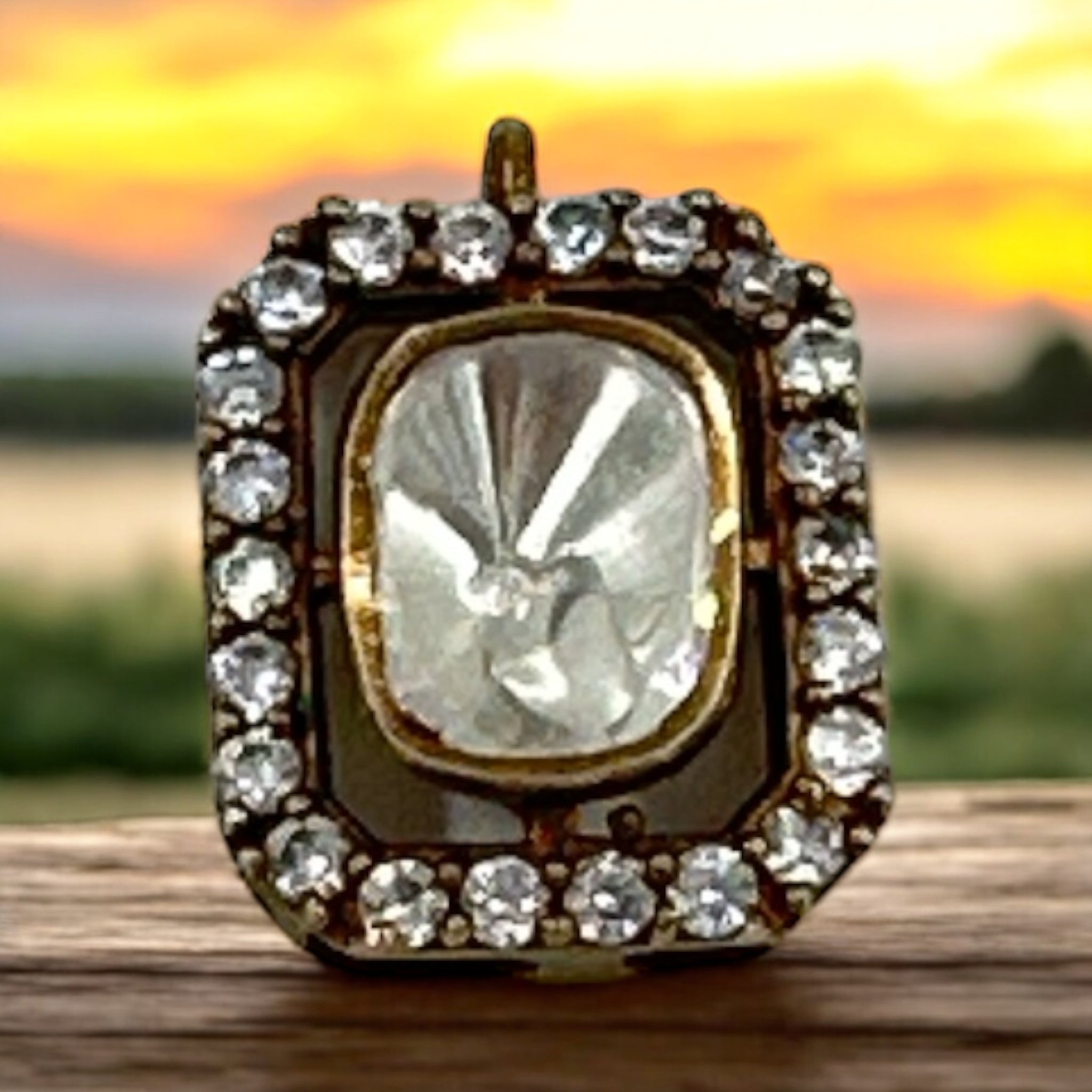 Precious Victorian Pendant 92.5 Silver Moissanite Stone With Victorian Polish