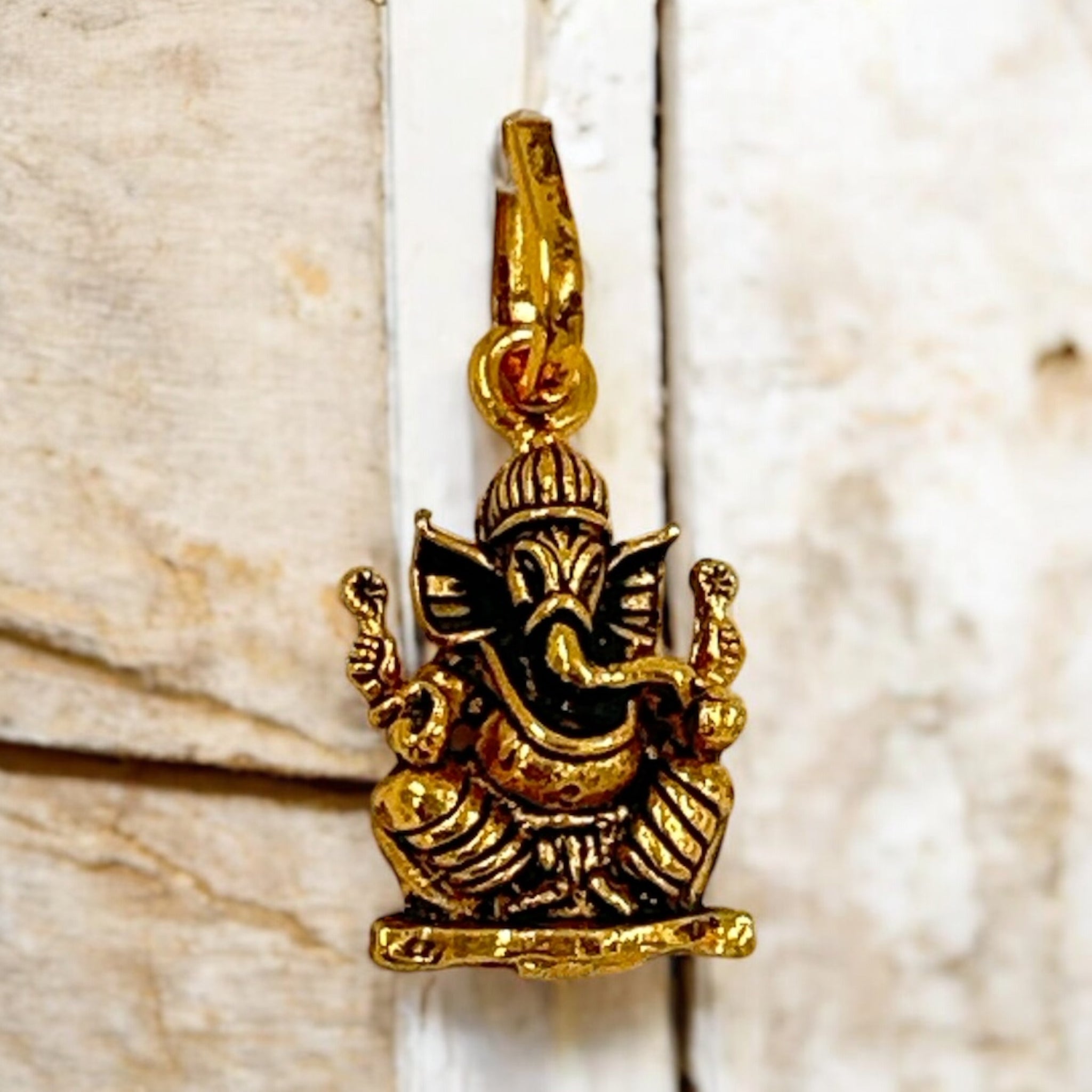 Ganesha Pendant 92.5 Silver Ganesh  Desing With Gold Polish