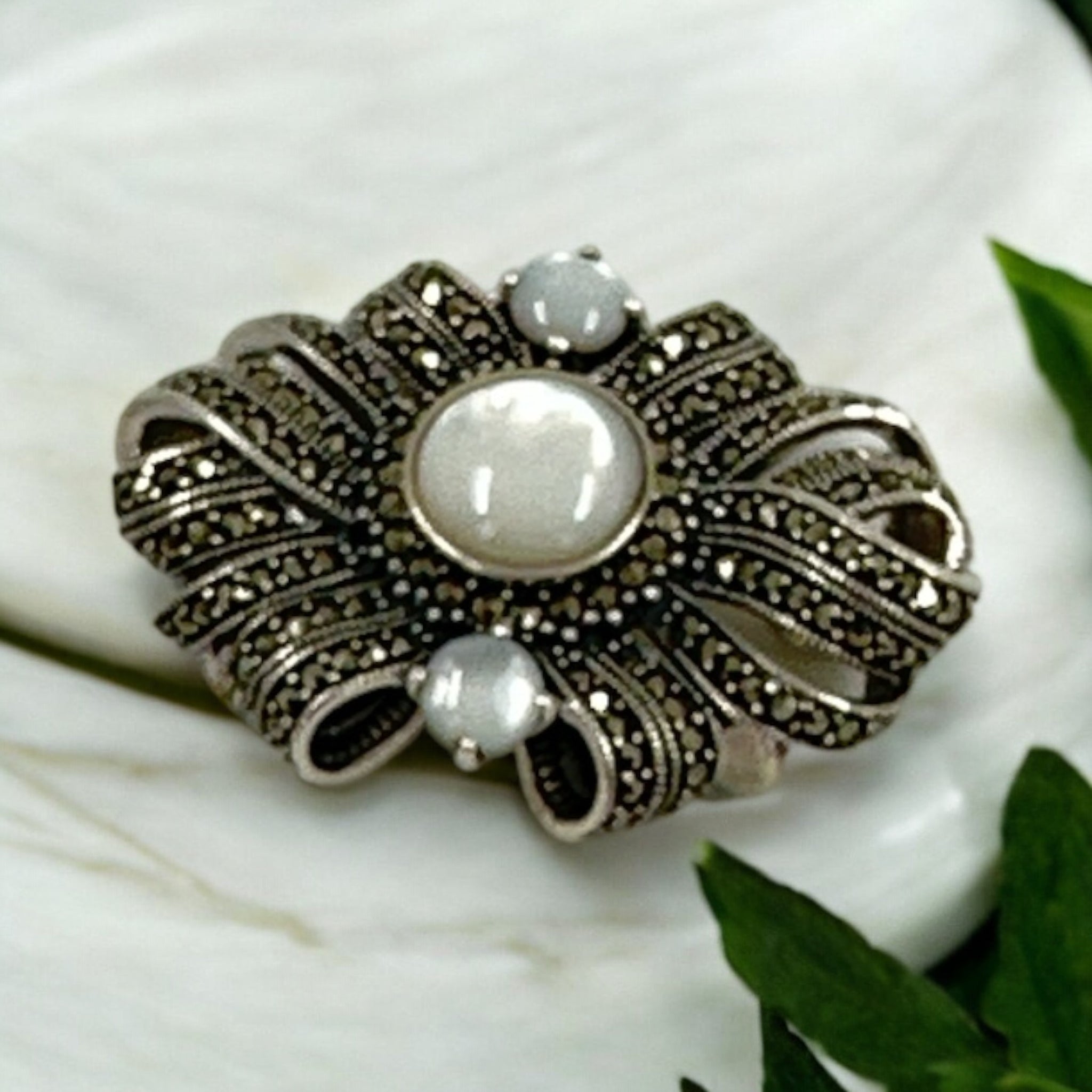 Precious Saree Pins 92.5 Silver Marker stone with silver polish