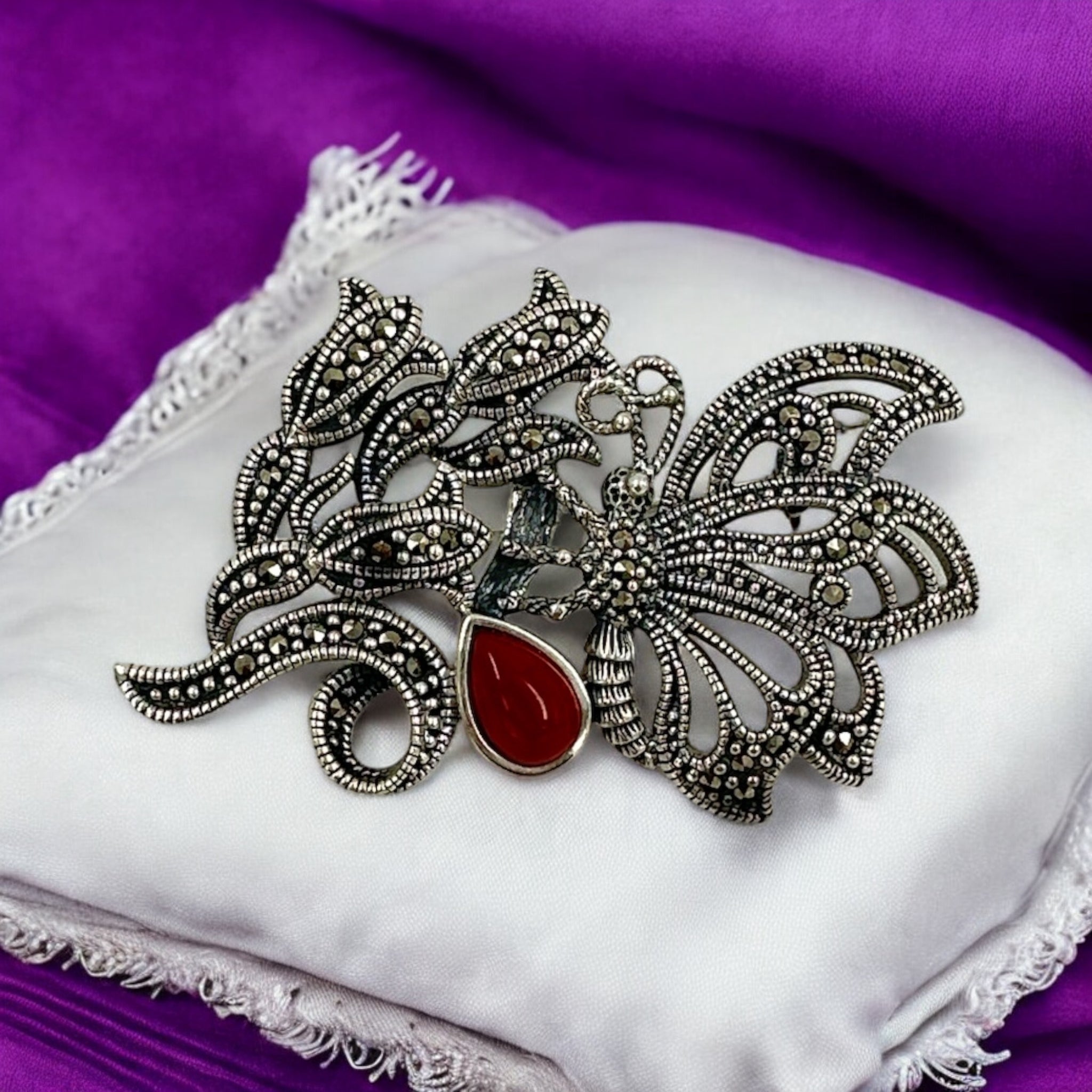 Saree Pins in  Zircon stone with silver po lish 92.5silver
