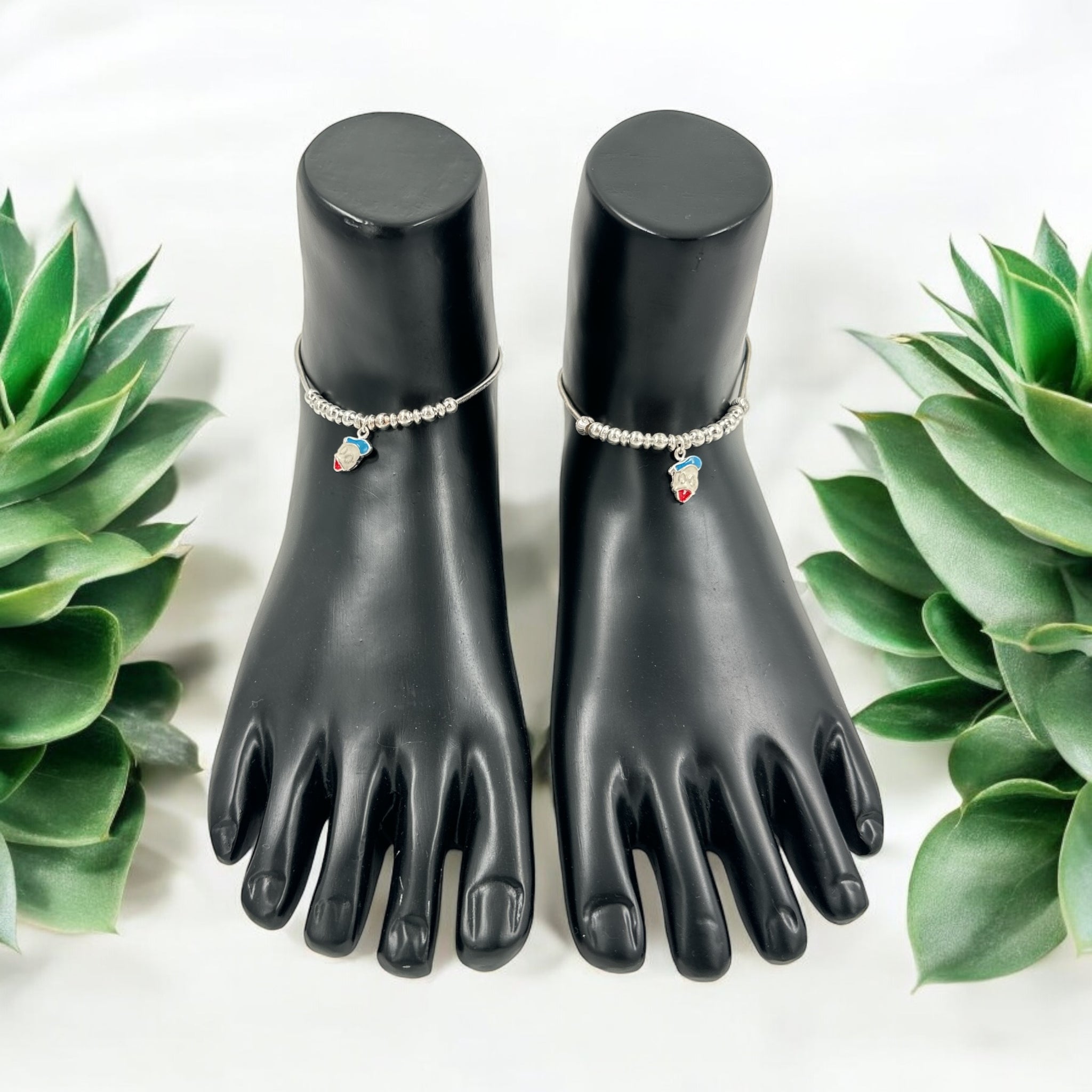 Anklets with Czs Stones and Hanging
