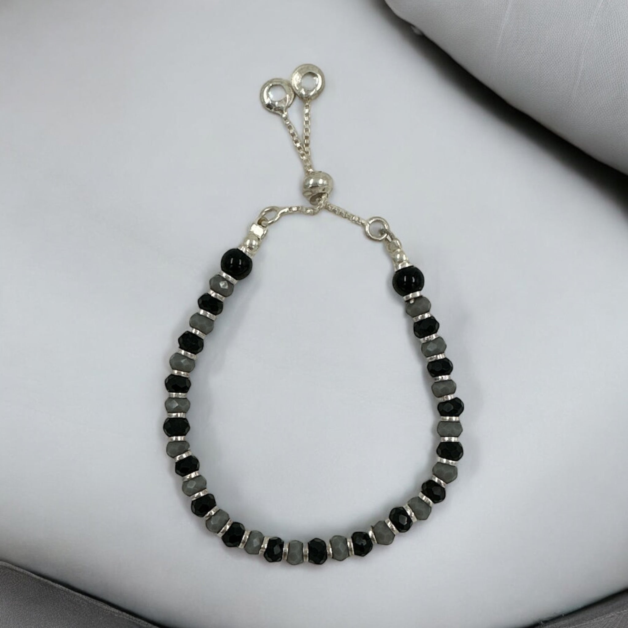 Black Beads With Chain Anklets