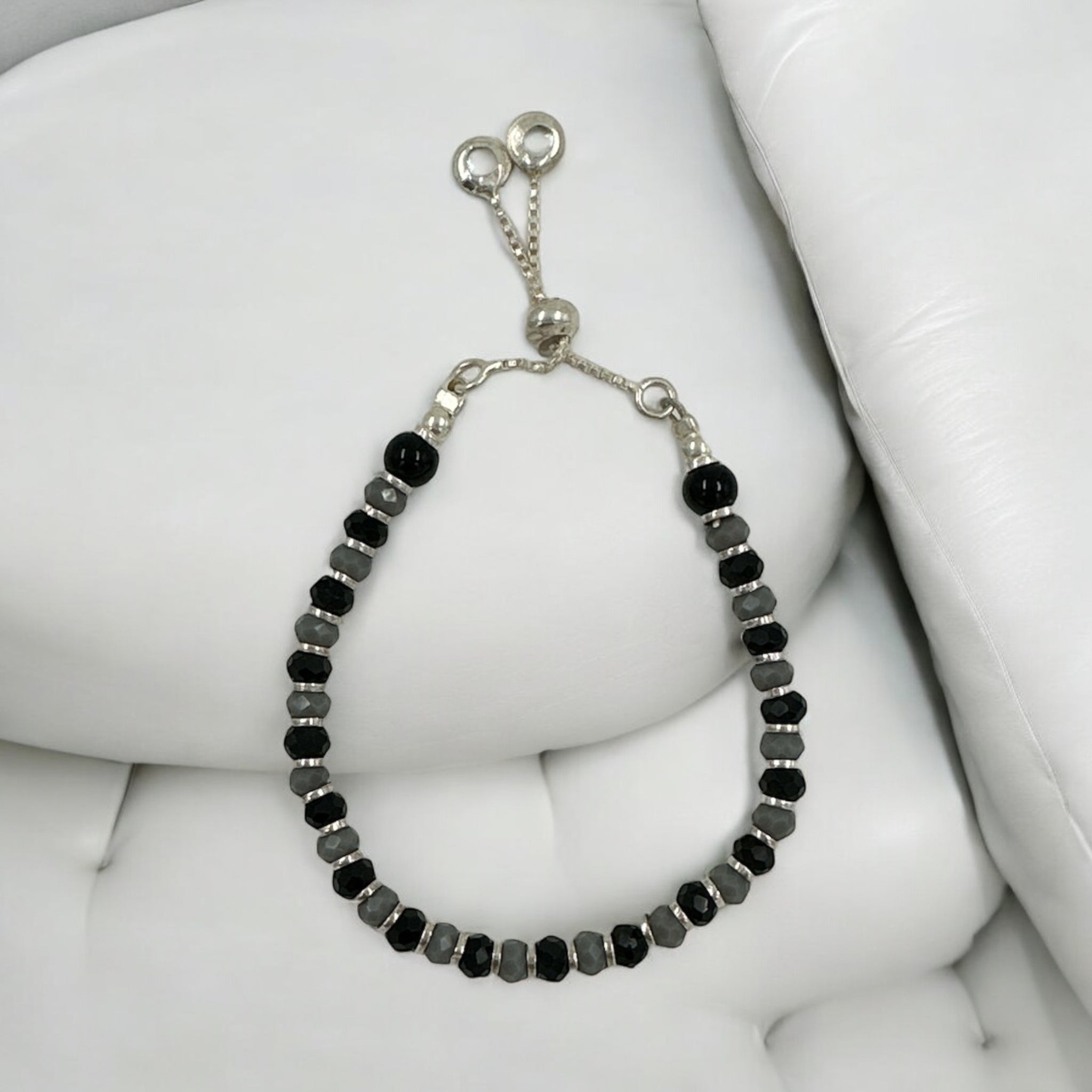 Anklets with Black Beads With Chain