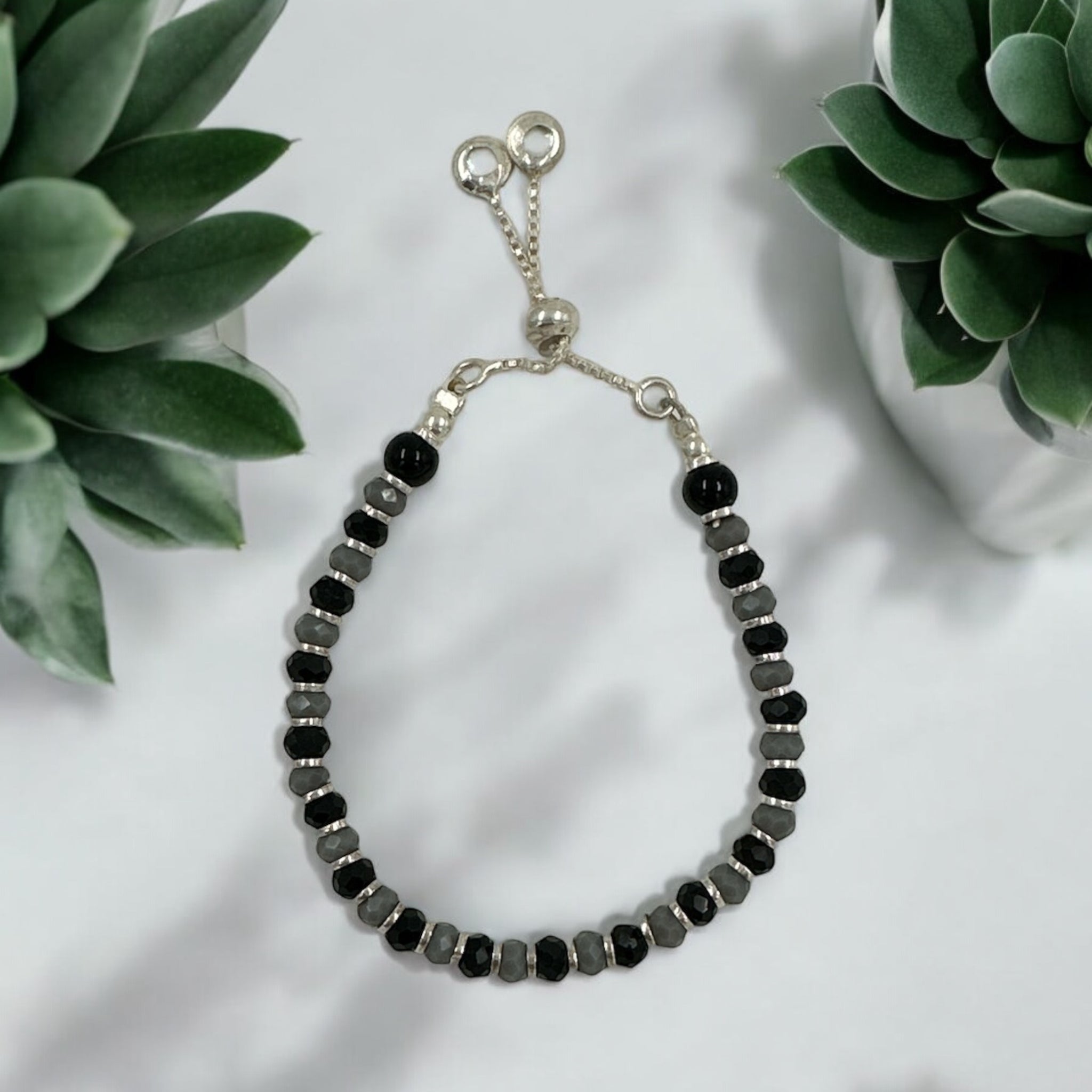 Anklets with Black Beads