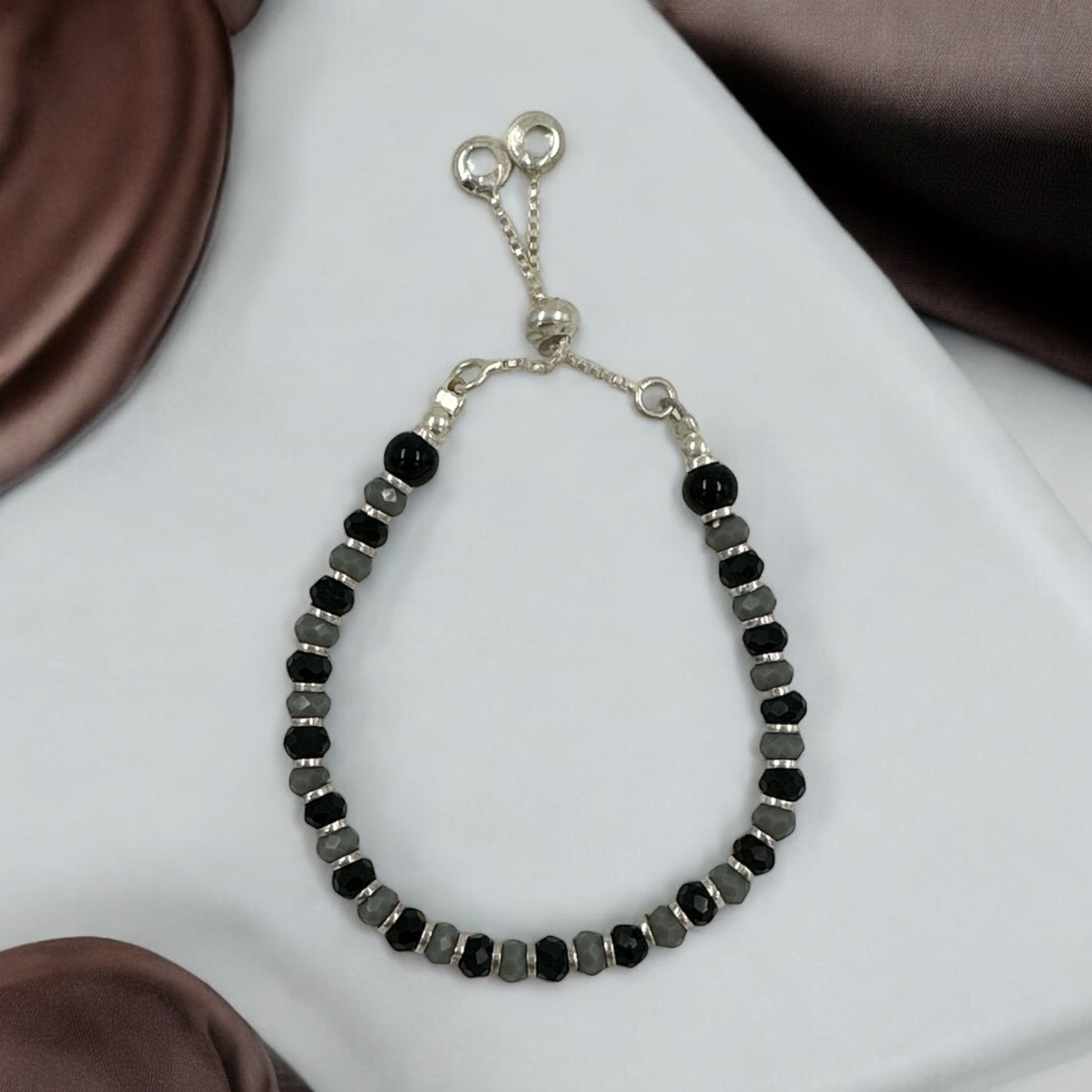 Anklets  Black Beads With Chain