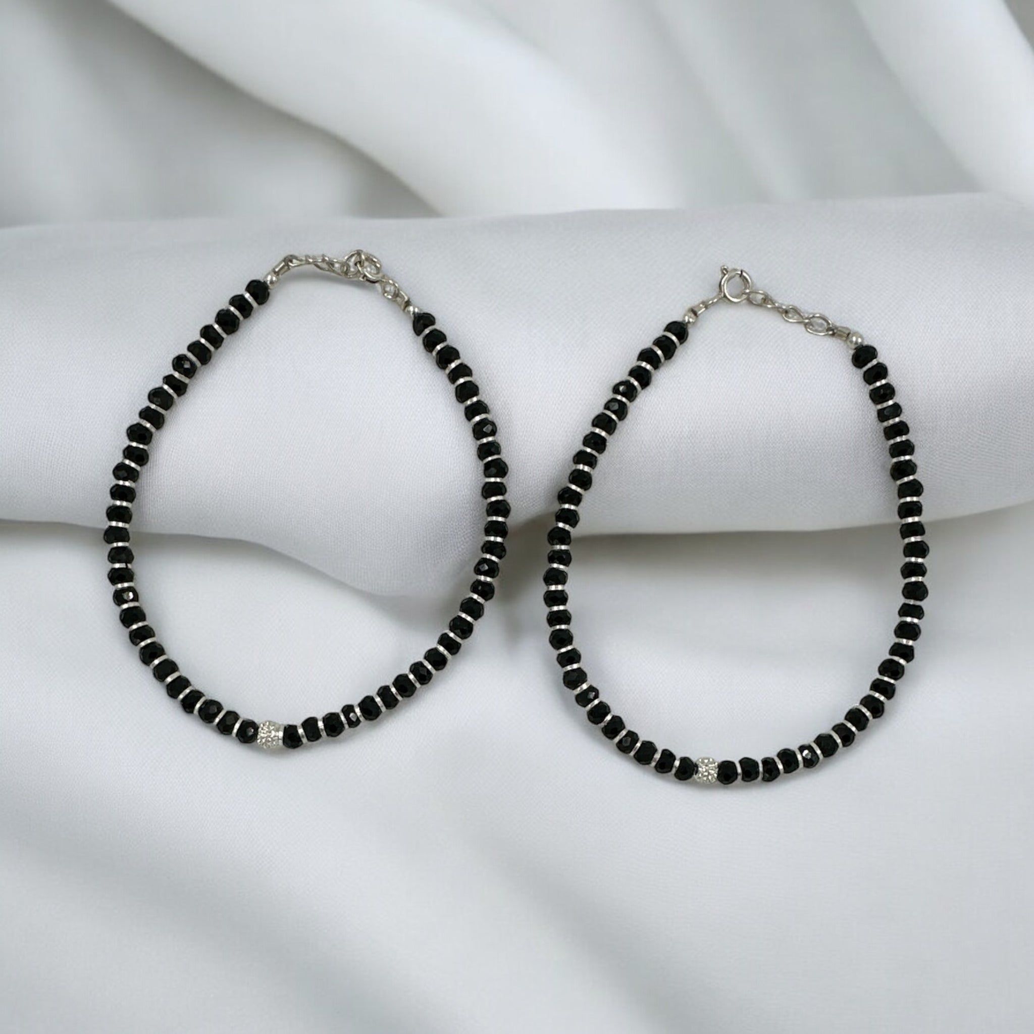 Black Beads Anklets