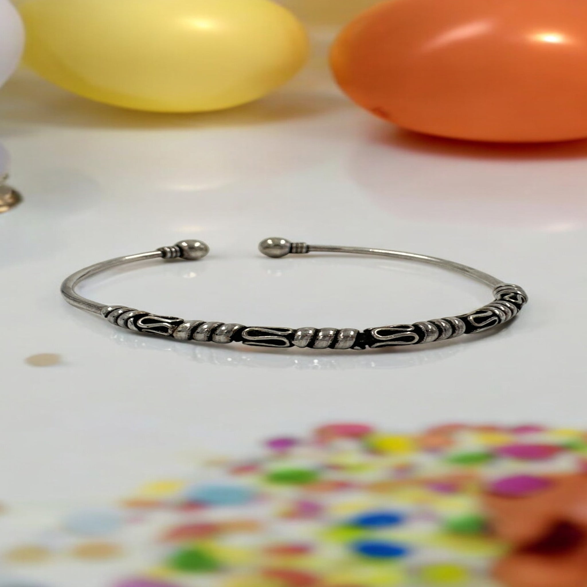Antique Bracelet  for Her Plain Kada Modal With Silver Polish 92.5 Silver