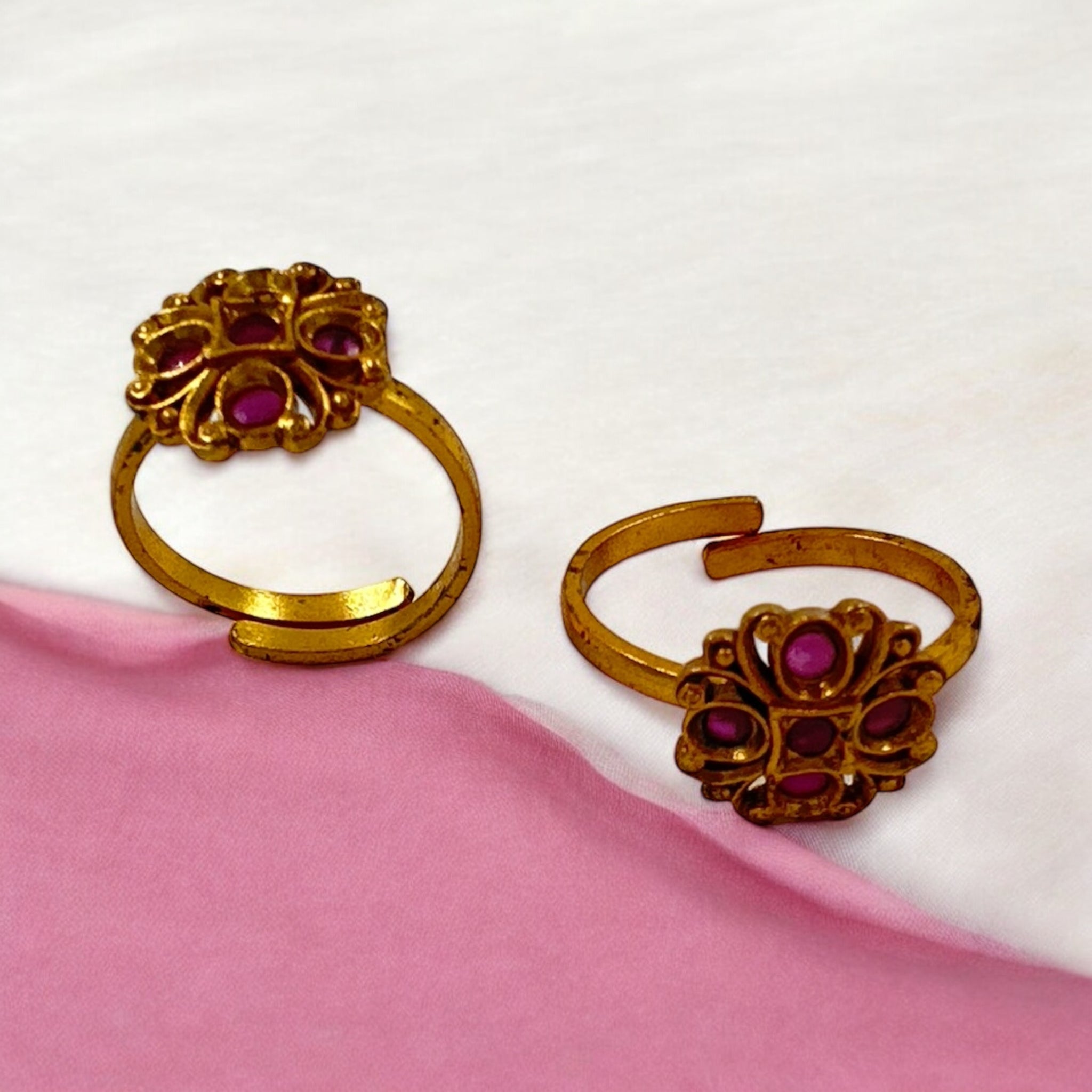 Toe Rings With Ruby Stones