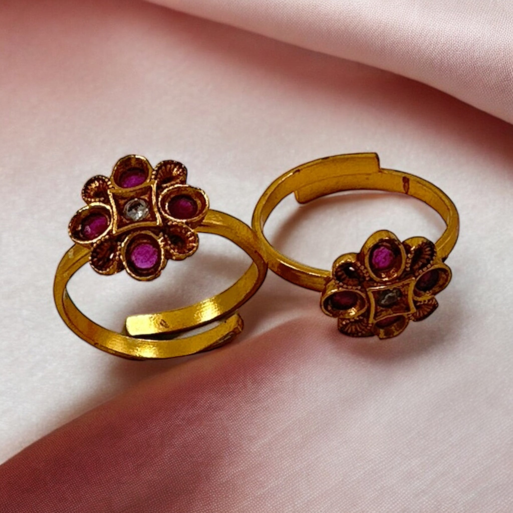 Toe Rings with Ruby Stones