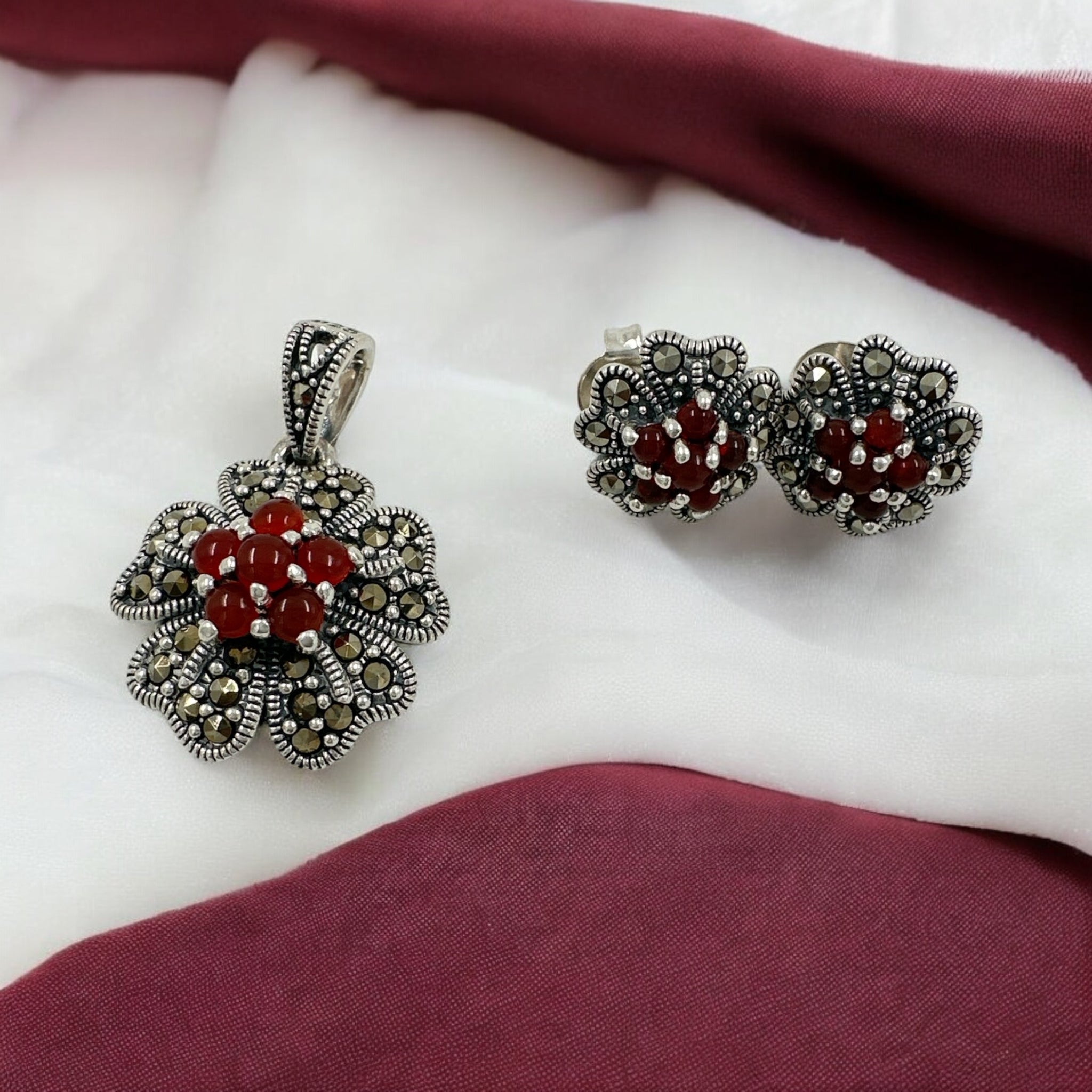 Precious Pendant Set 92.5 Silver CZ stone with Marker stones
