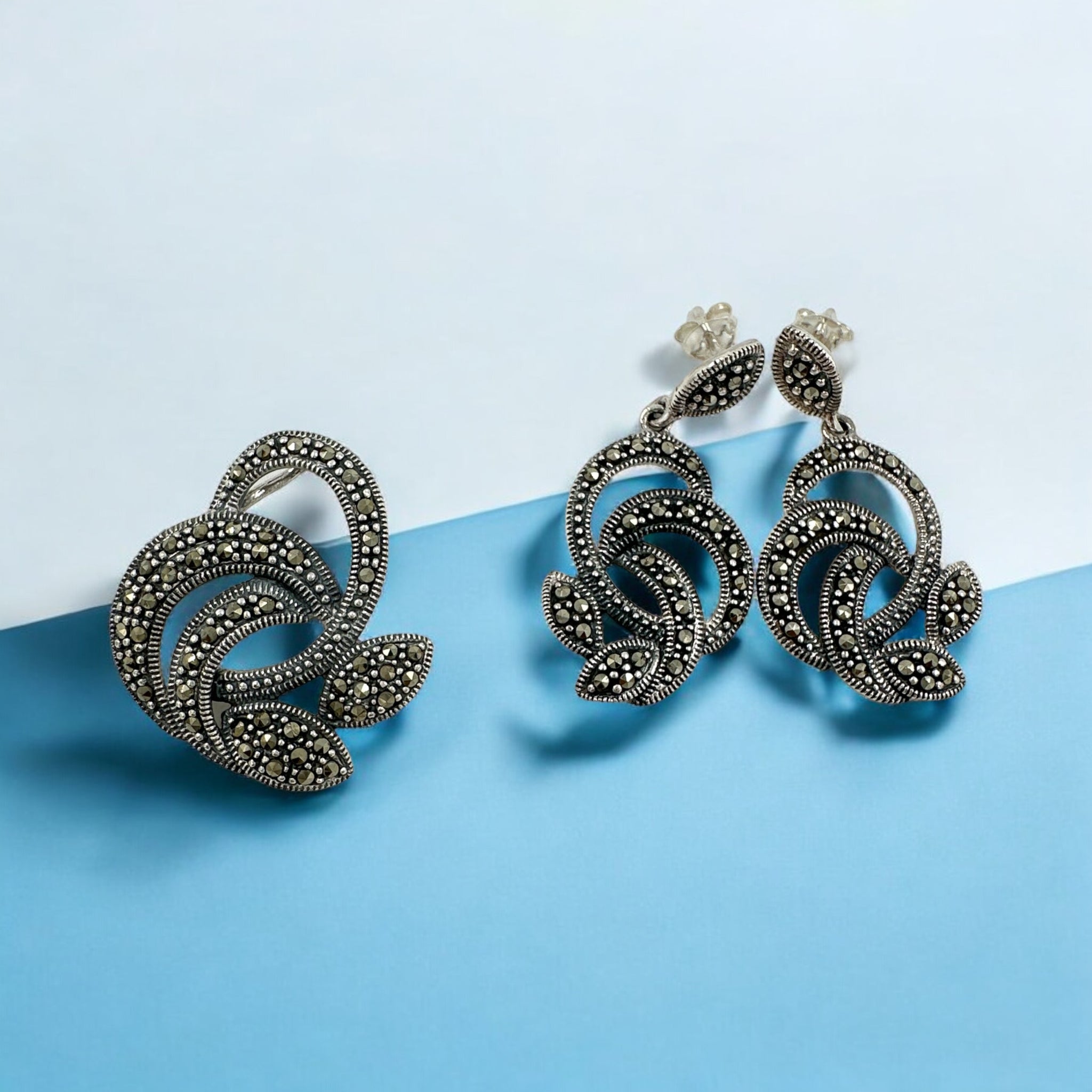 Precious Pendant Set 92.5 Silver Marker stone with leaf design
