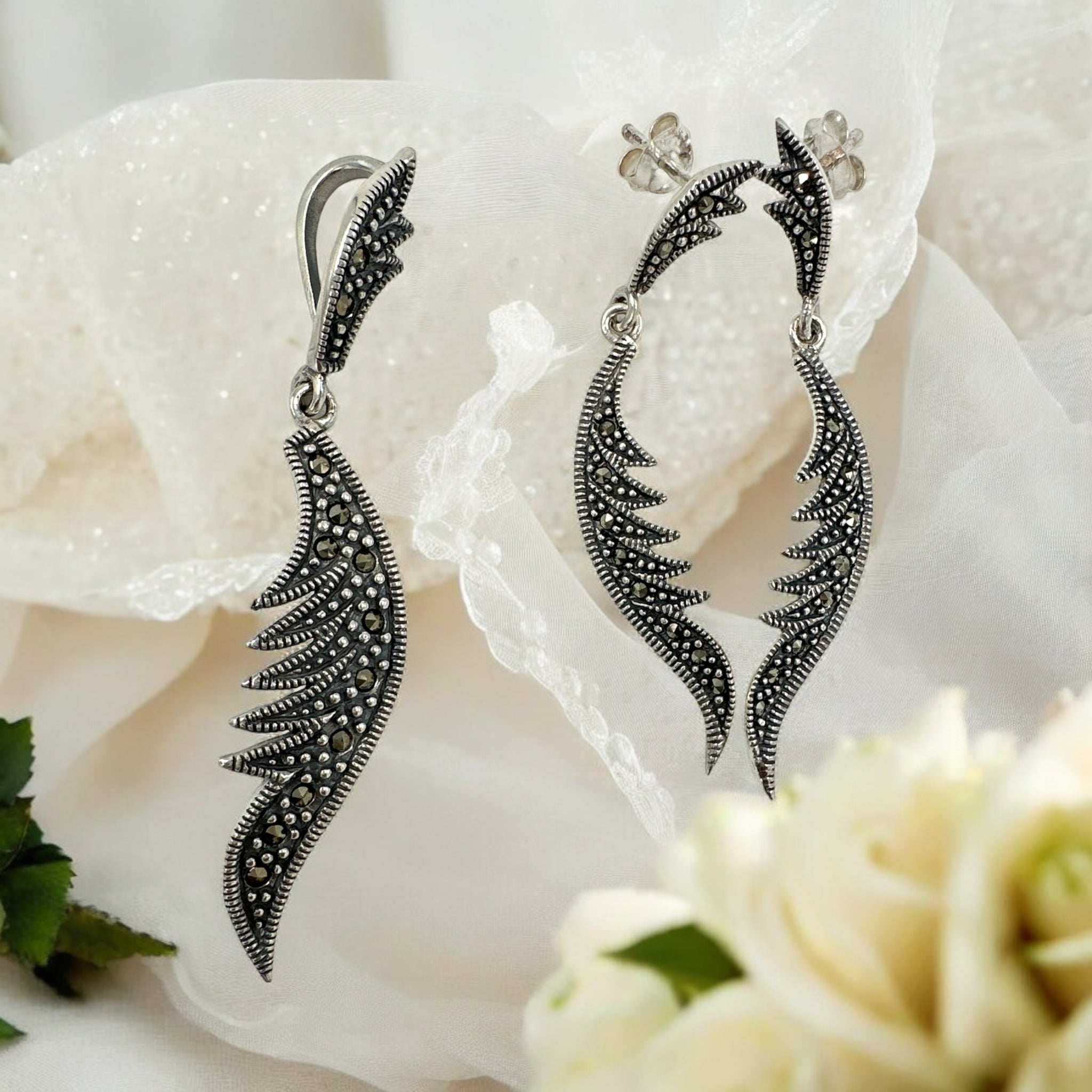 Precious Pendant Set 92.5 Silver marker stones and leaf design