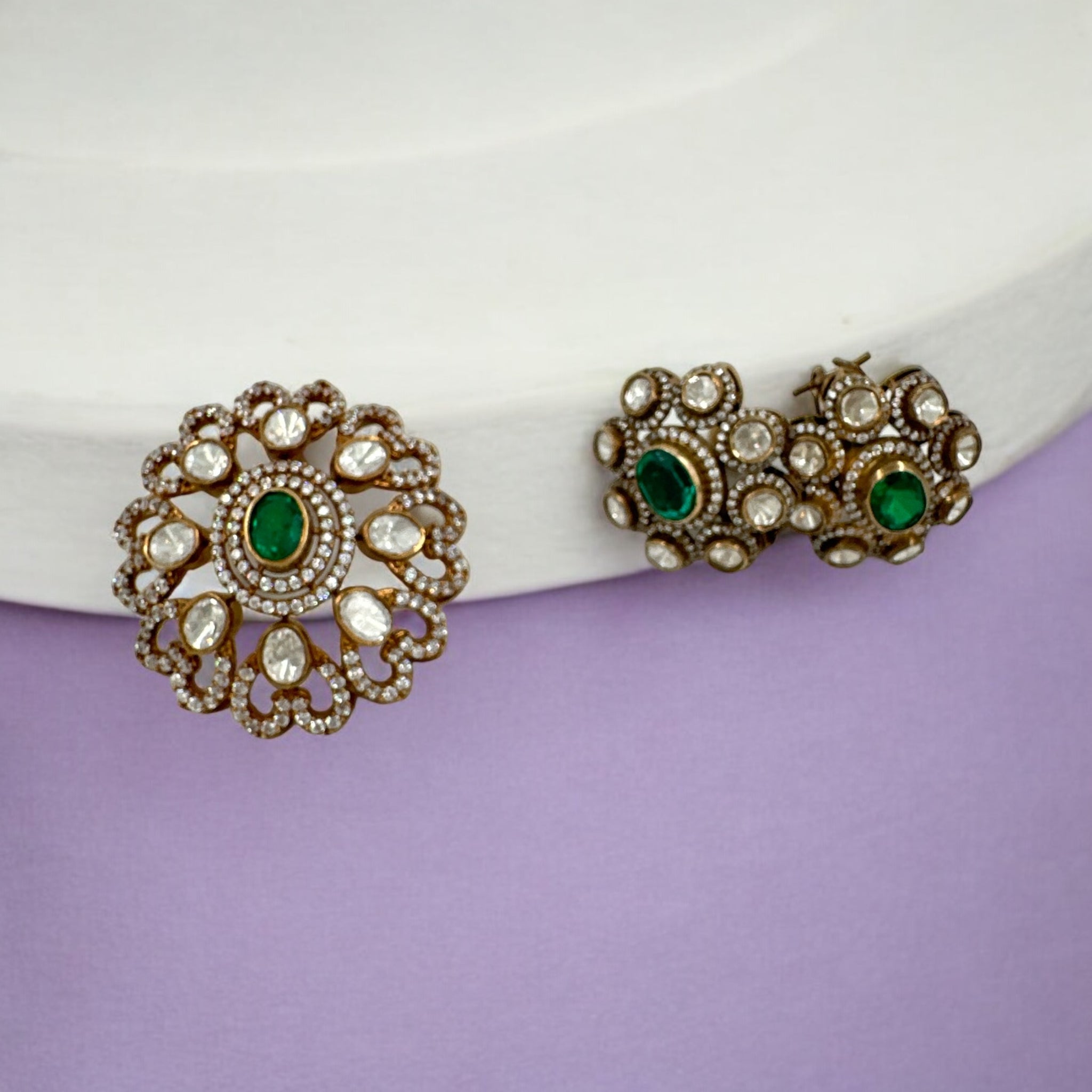 Victorian Pendant Set 92.5 Silver Victocian  Polish moissanite Stone