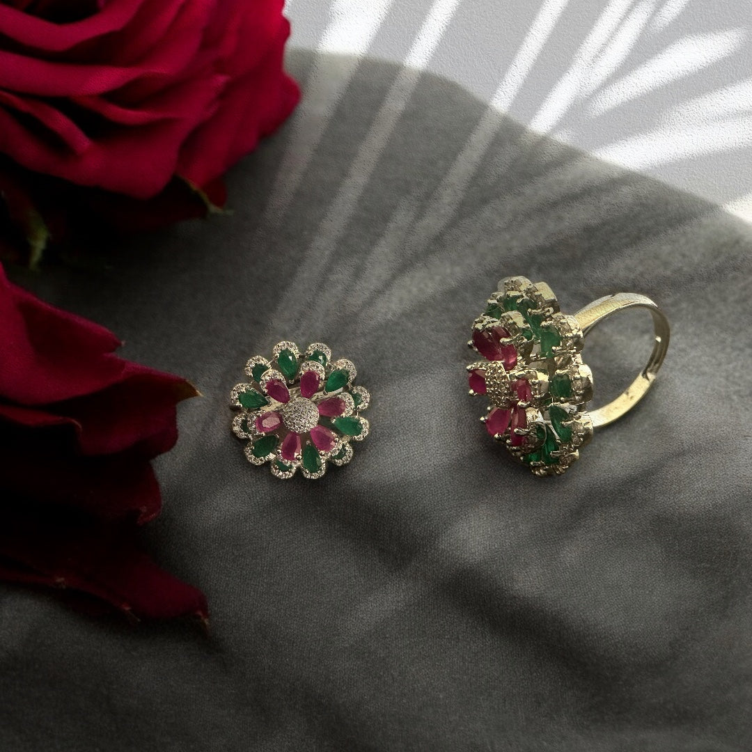 Precious finger ring 92.5 Silver Ruby stone