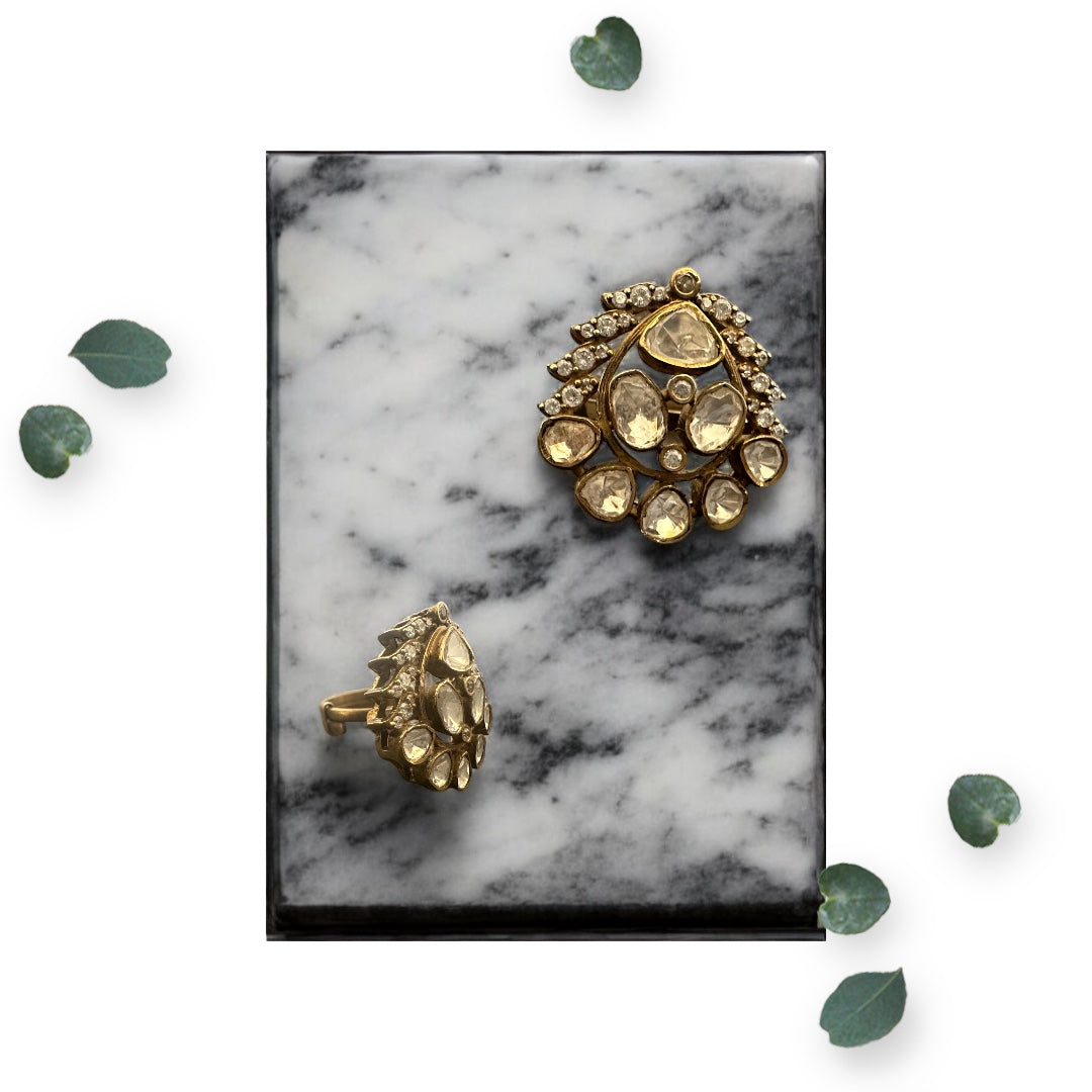 Precious finger ring 92.5 Silver Victoria With Mossanite stone