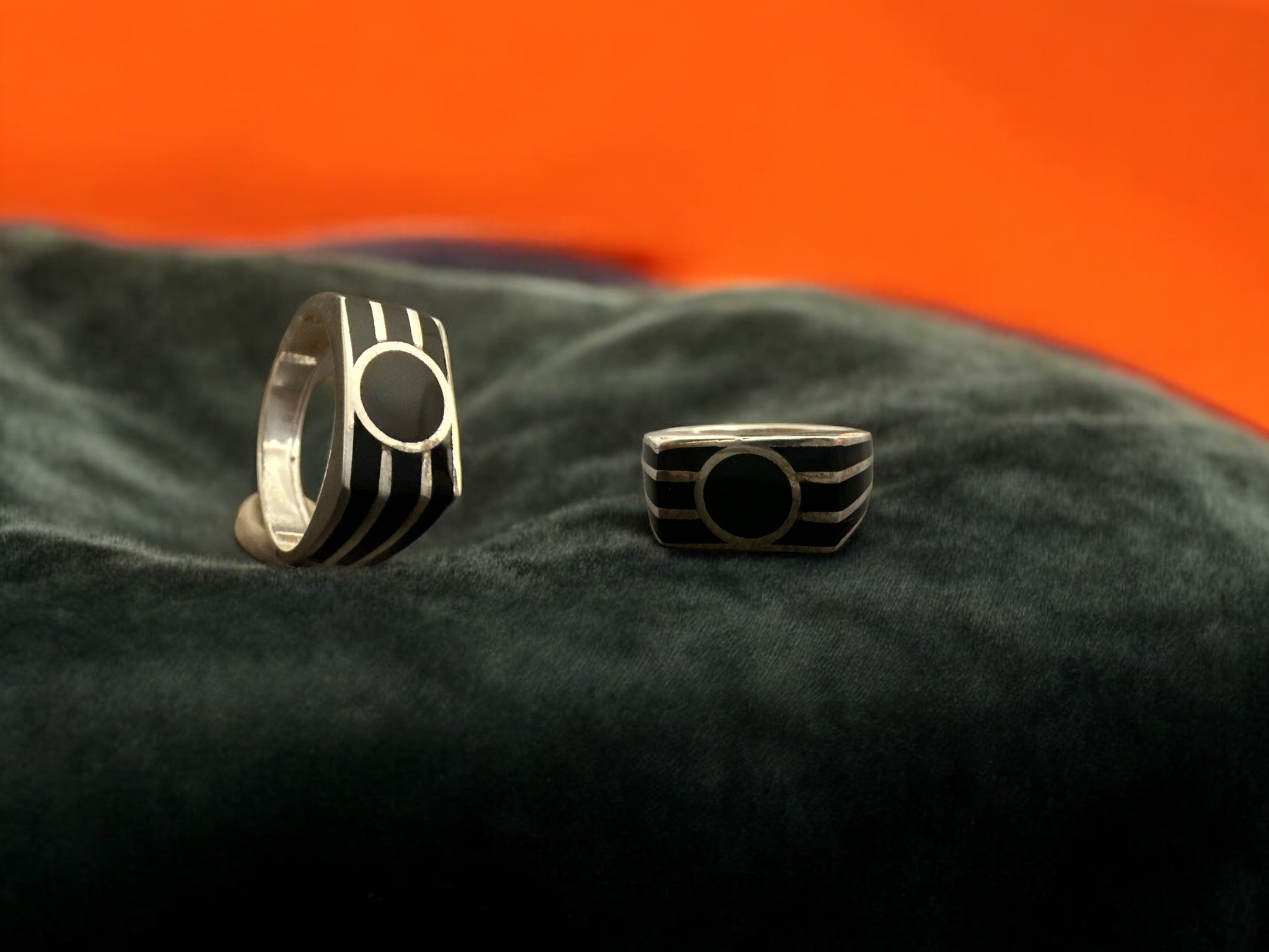 Precious finger ring 92.5 Silver black Digin Ring