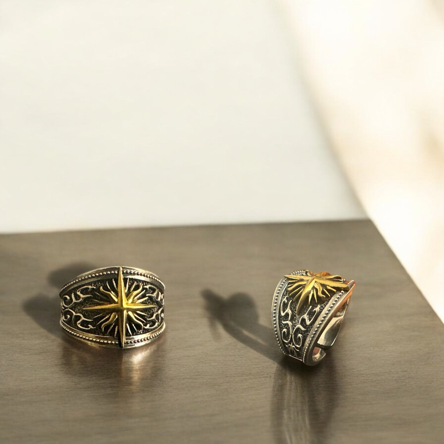 Precious finger ring 92.5 Silver pole star ring