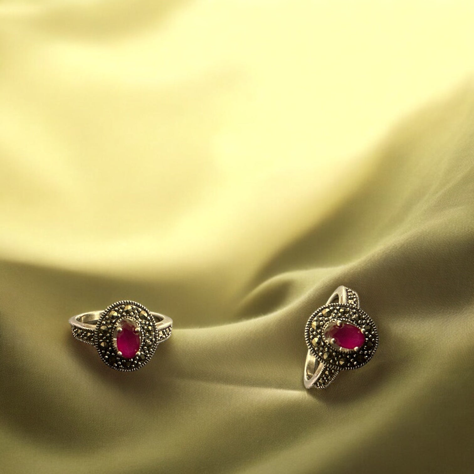 Precious finger ring 92.5 Silver Ruby With Marker